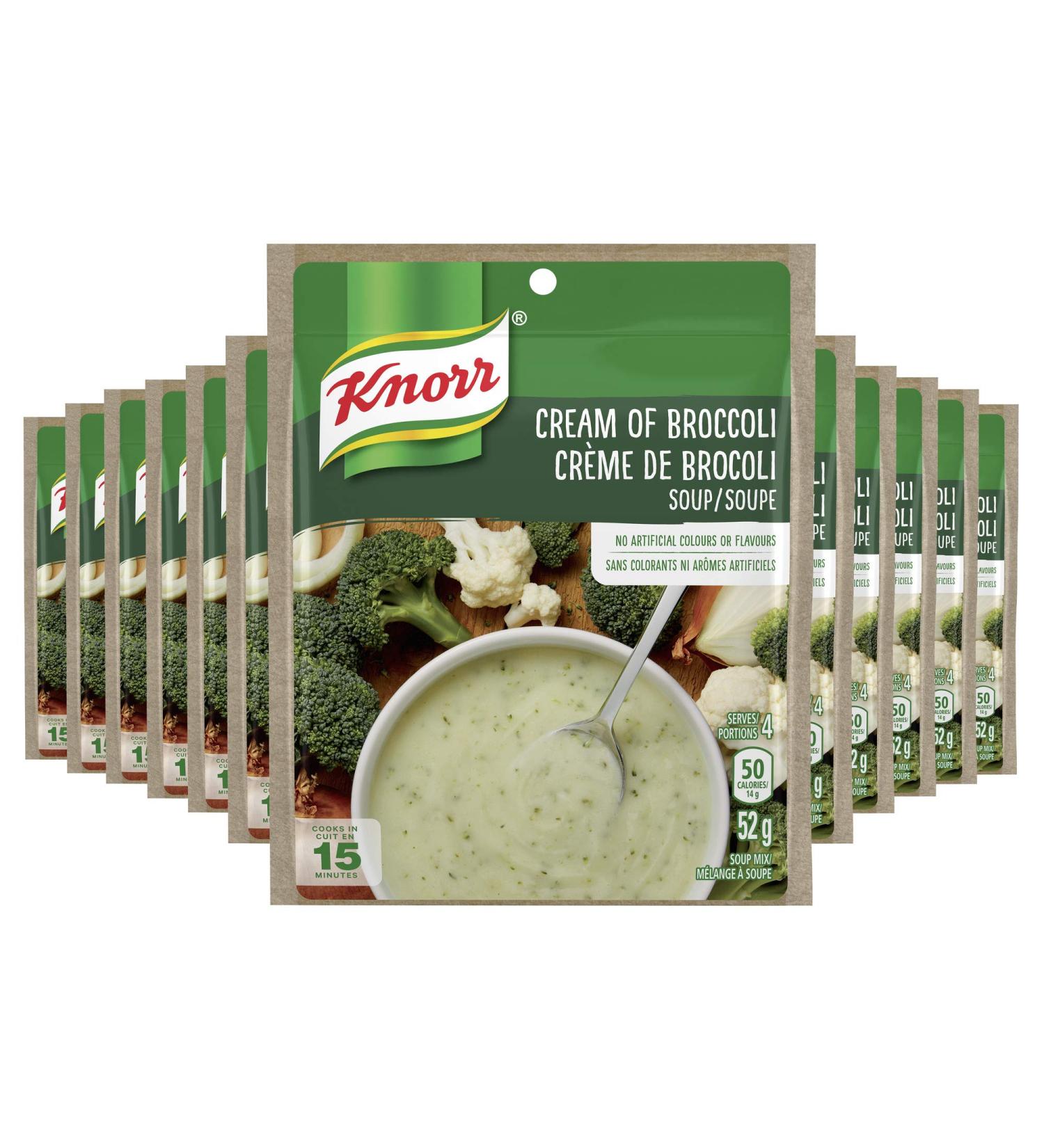 Knorr Dry Soup Mix for A Quick Delicious Soup Or Flavour Boost Cream of Broccoli No Artificial Colours Or Flavours 52 GR 12-Count Cream Of Broccoli 52 g (Pack of 12) - Buy Online on GoSupps.com