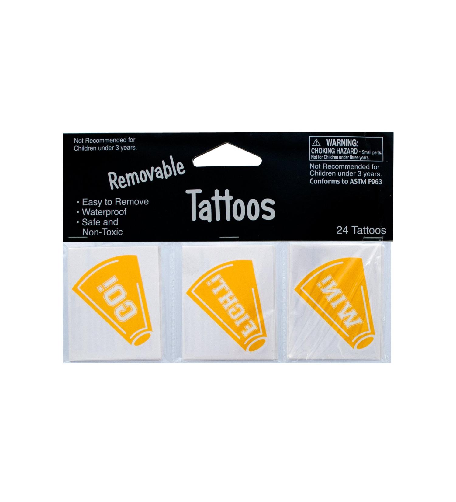 Kole Imports KK924 Removable Yellow Cheer Tattoos