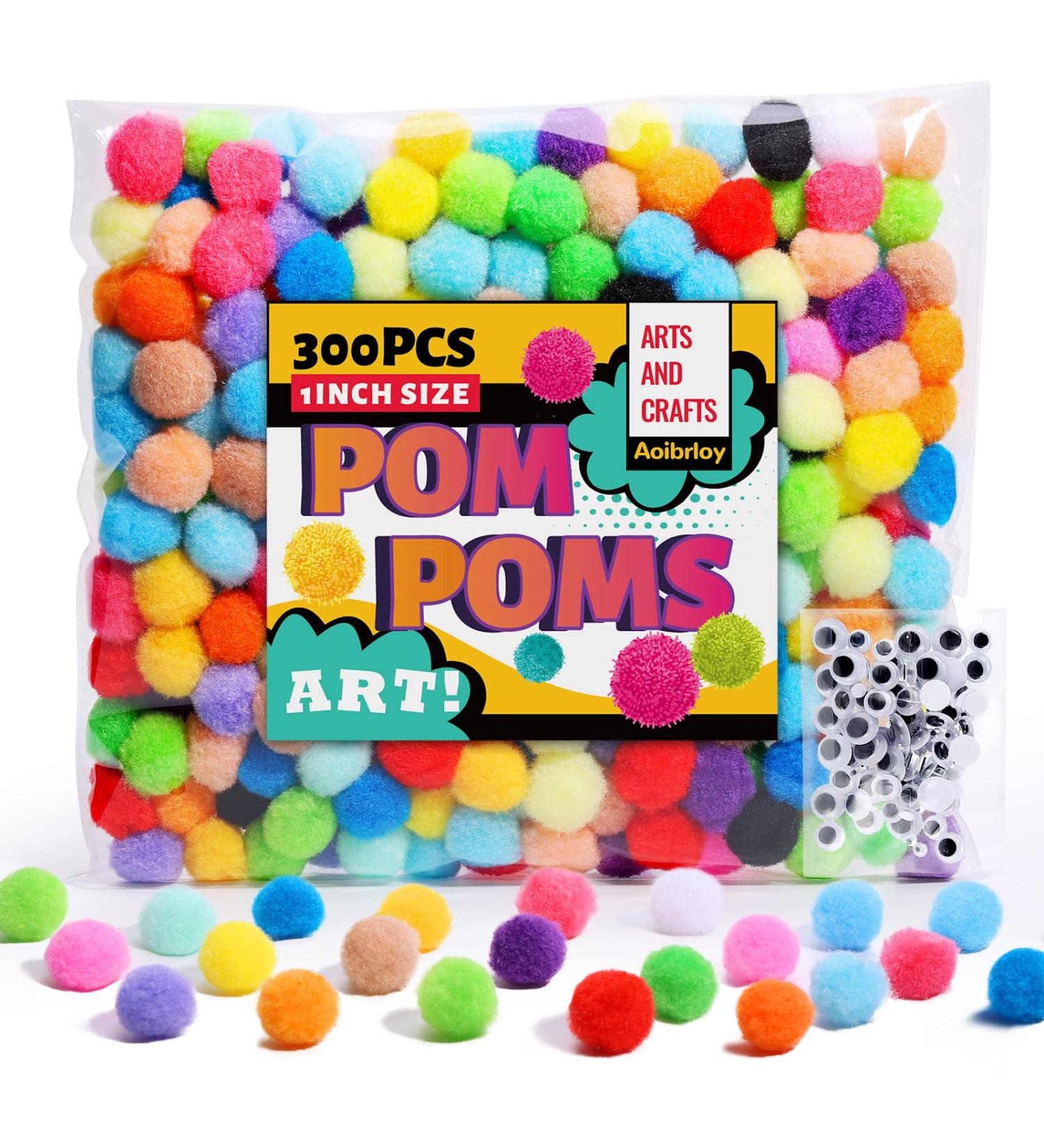 450 Pcs Aoibrloy Multicolor Craft Pom Poms with Wiggle Eyes - Kids DIY Arts and Crafts Projects - Buy Online on GoSupps.com