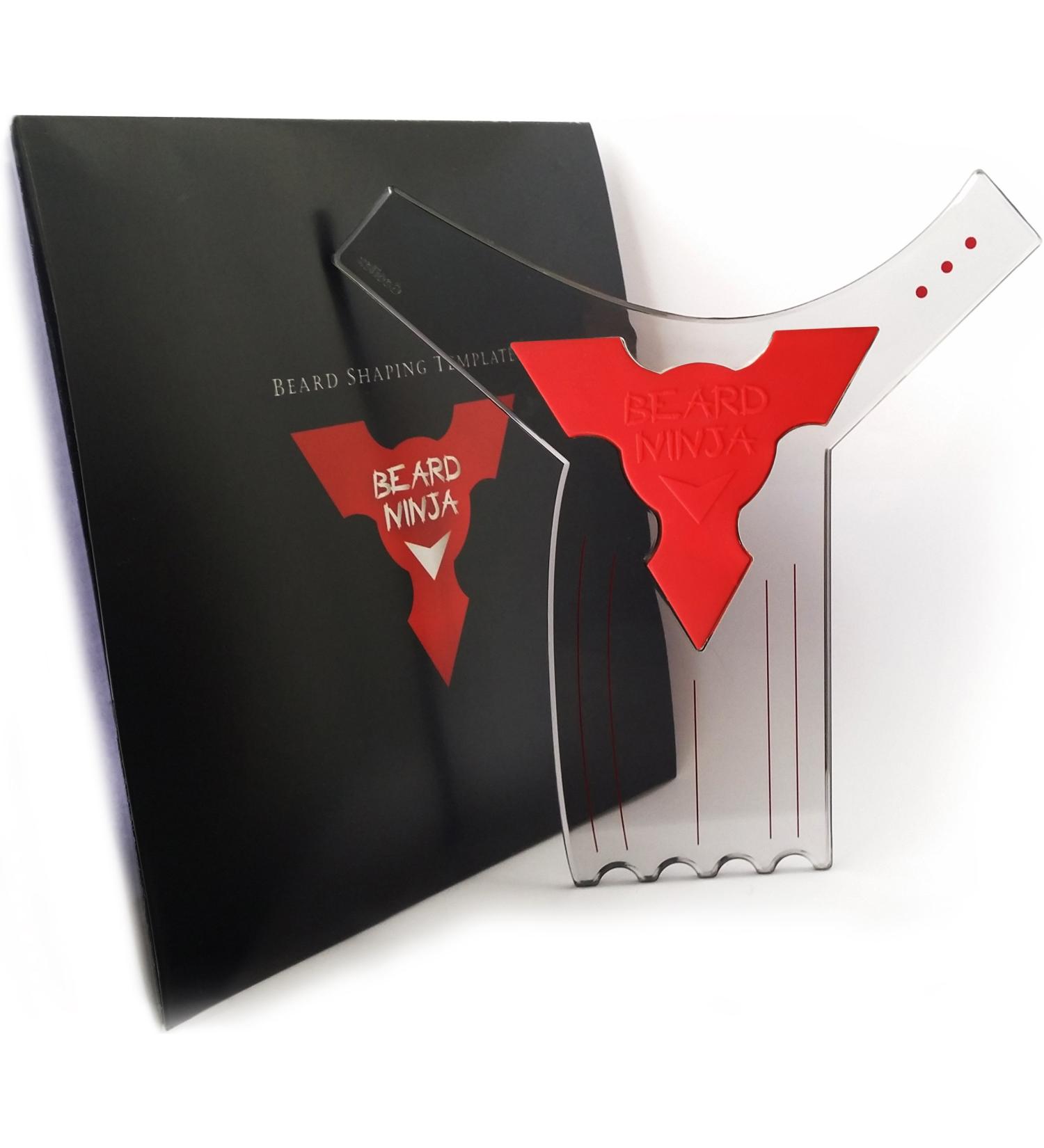 BEARD NINJA Beard Shaping Tool - Lineup & Edging Template for Goatee, Mustache, Neckline - Red - Buy Online on GoSupps.com