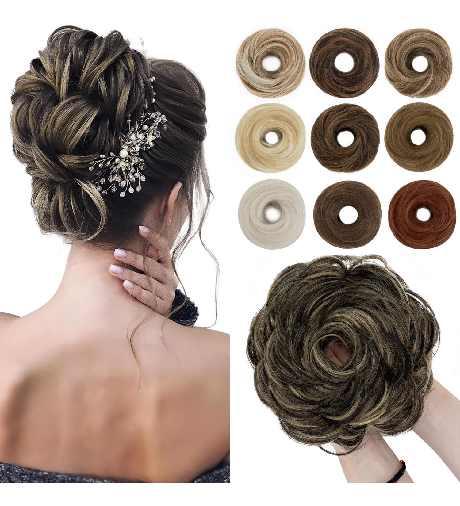 Buy Sego Large Hair Part with Rubber Band - Dark Brown & Golden Hair Tie for Women | Perfect for Ponytail Braid & Bun | 55g Hair Extensions - Buy Online on GoSupps.com