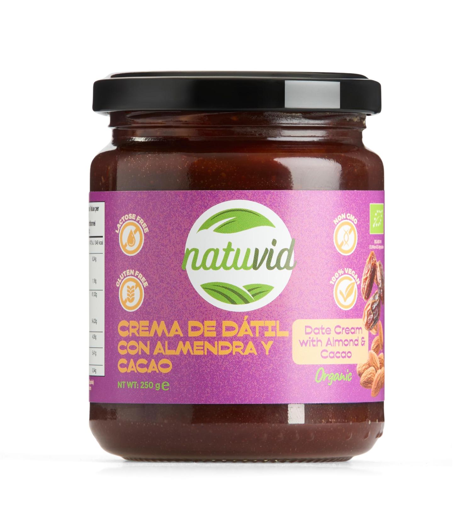 P te Tartiner BIO Dattes Amandes & Cacao Natuvid | 250g | Sans Gluten | Sans Sucres Ajout s & Sans Huile de Palme | Vegan & Naturelle (Seulement 3 Ingr dients) - Buy Online on GoSupps.com