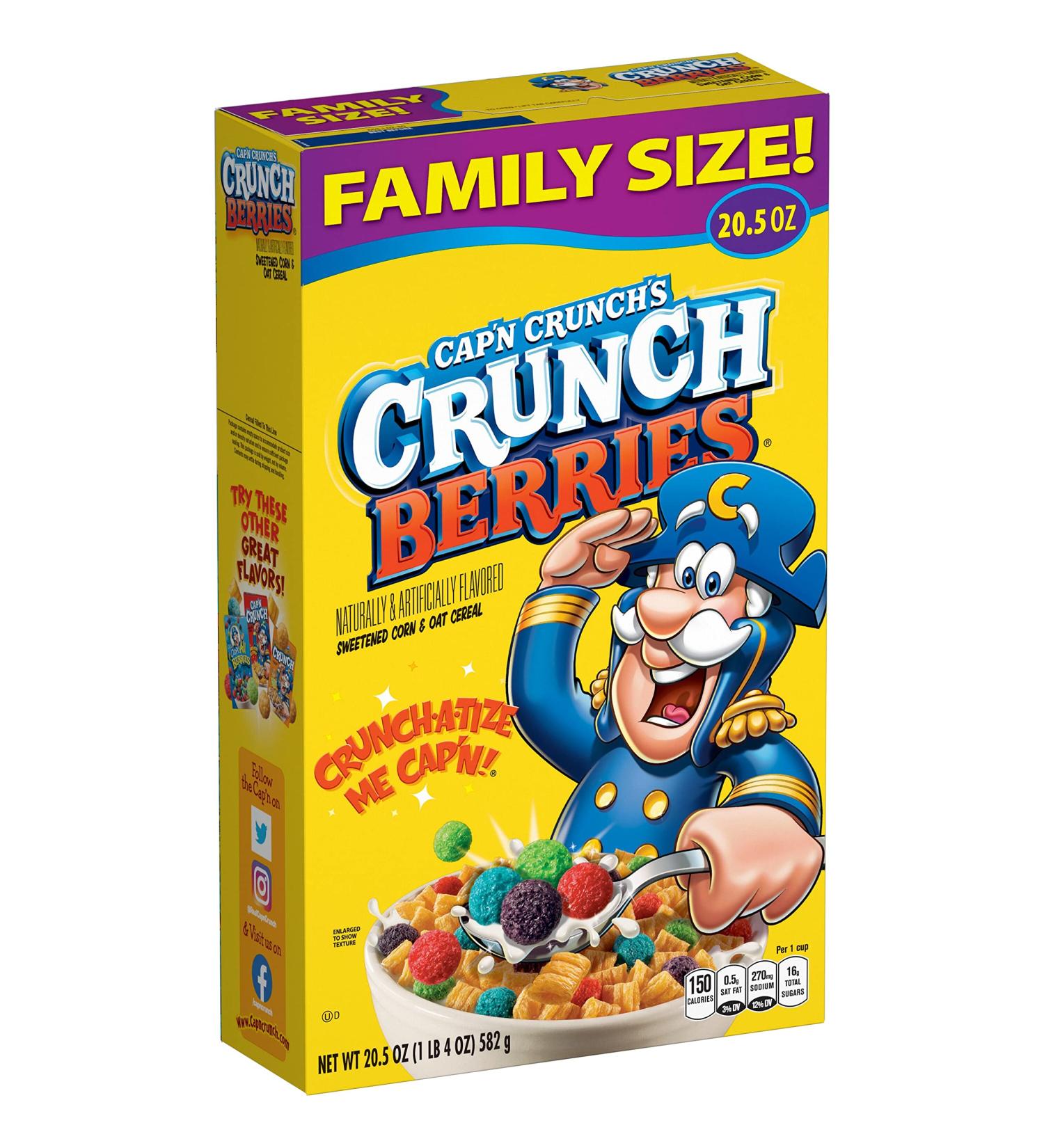 Cap'n Crunch Crunch Berries Cereal - 20.5oz Box | Delicious and Crunchy Breakfast Cereal - Buy Online on GoSupps.com