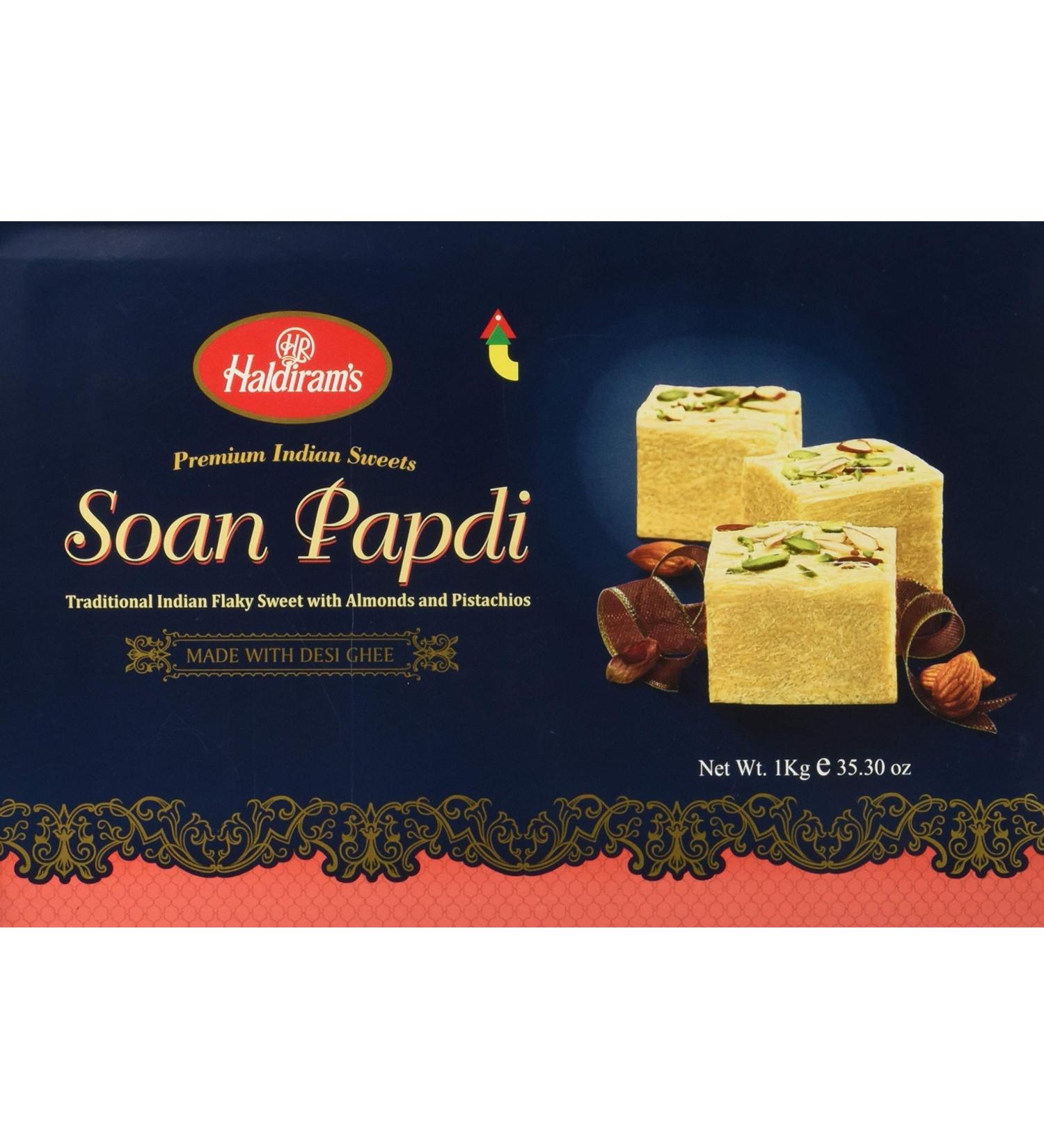 Haldiram Soan Papdi - 1 Kg - Made with Pure Ghee | Buy Online - Buy Online on GoSupps.com