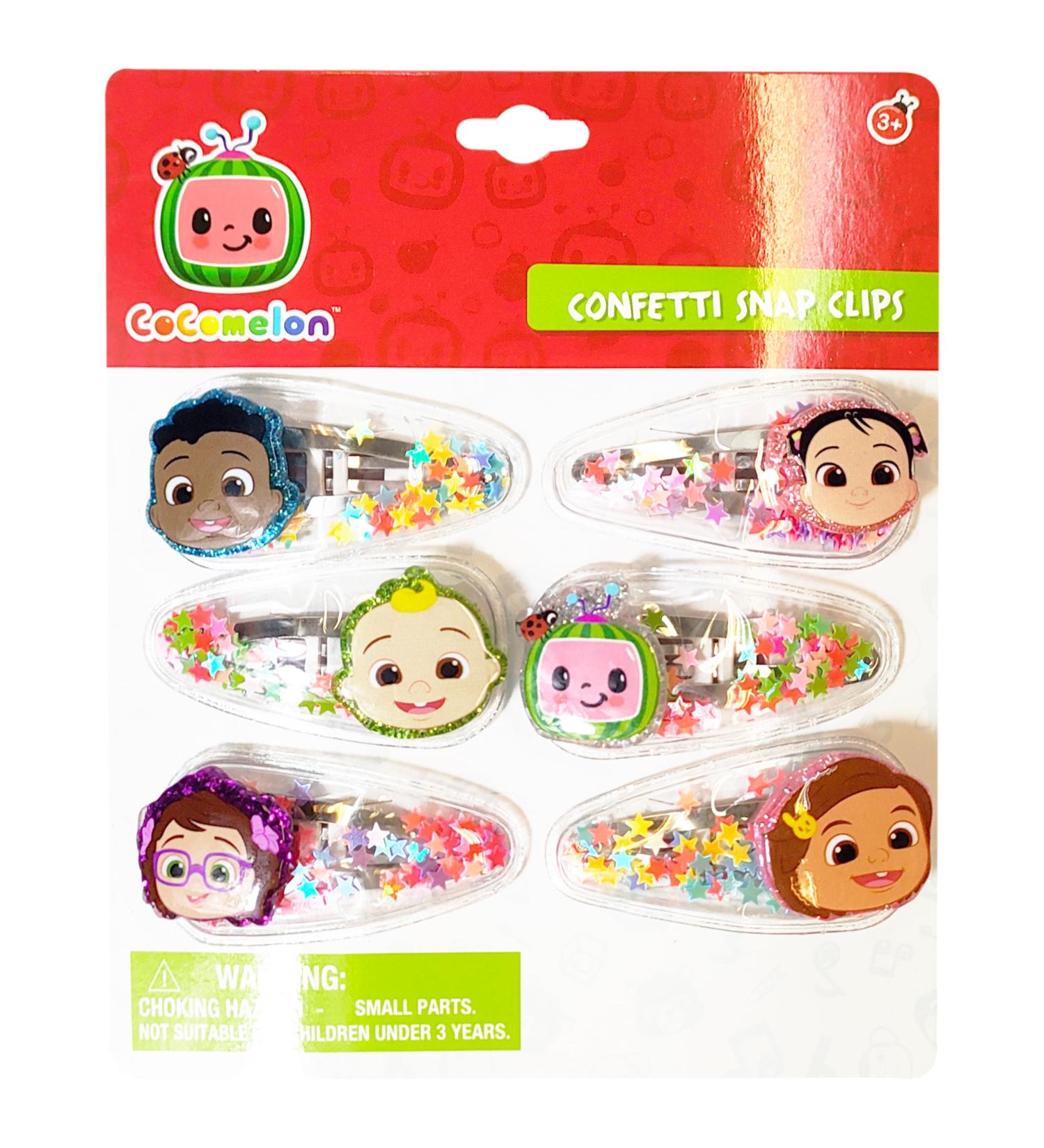 LUV HER Cocomelon Hair Clips For Girls 6pc Magical Confetti Hair Clips with Favorite Cocomelon Character Charms Ages 3+ - Buy Online on GoSupps.com