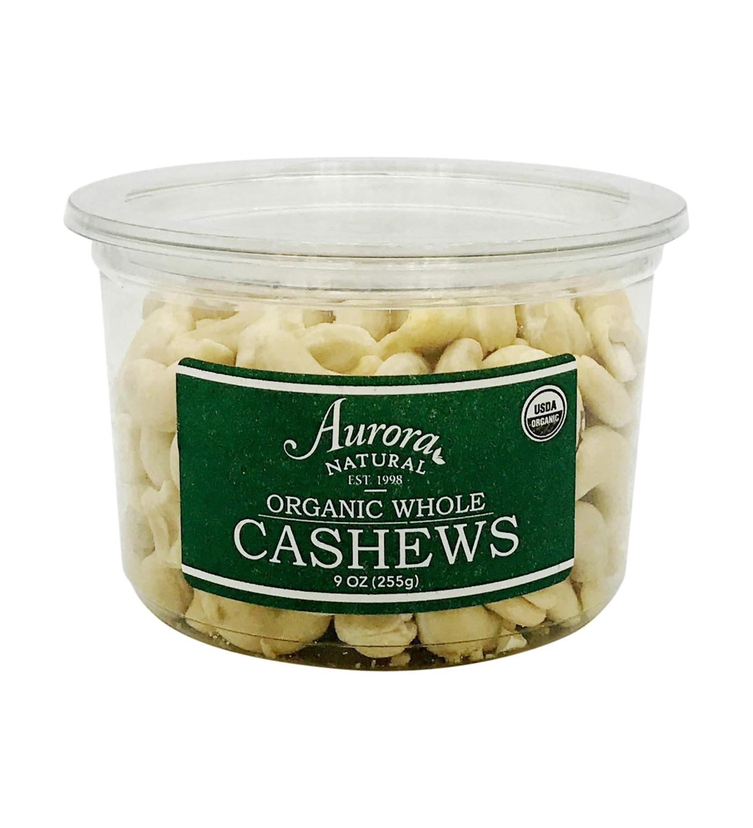Aurora Products Organic Raw Whole Cashews, 9 OZ