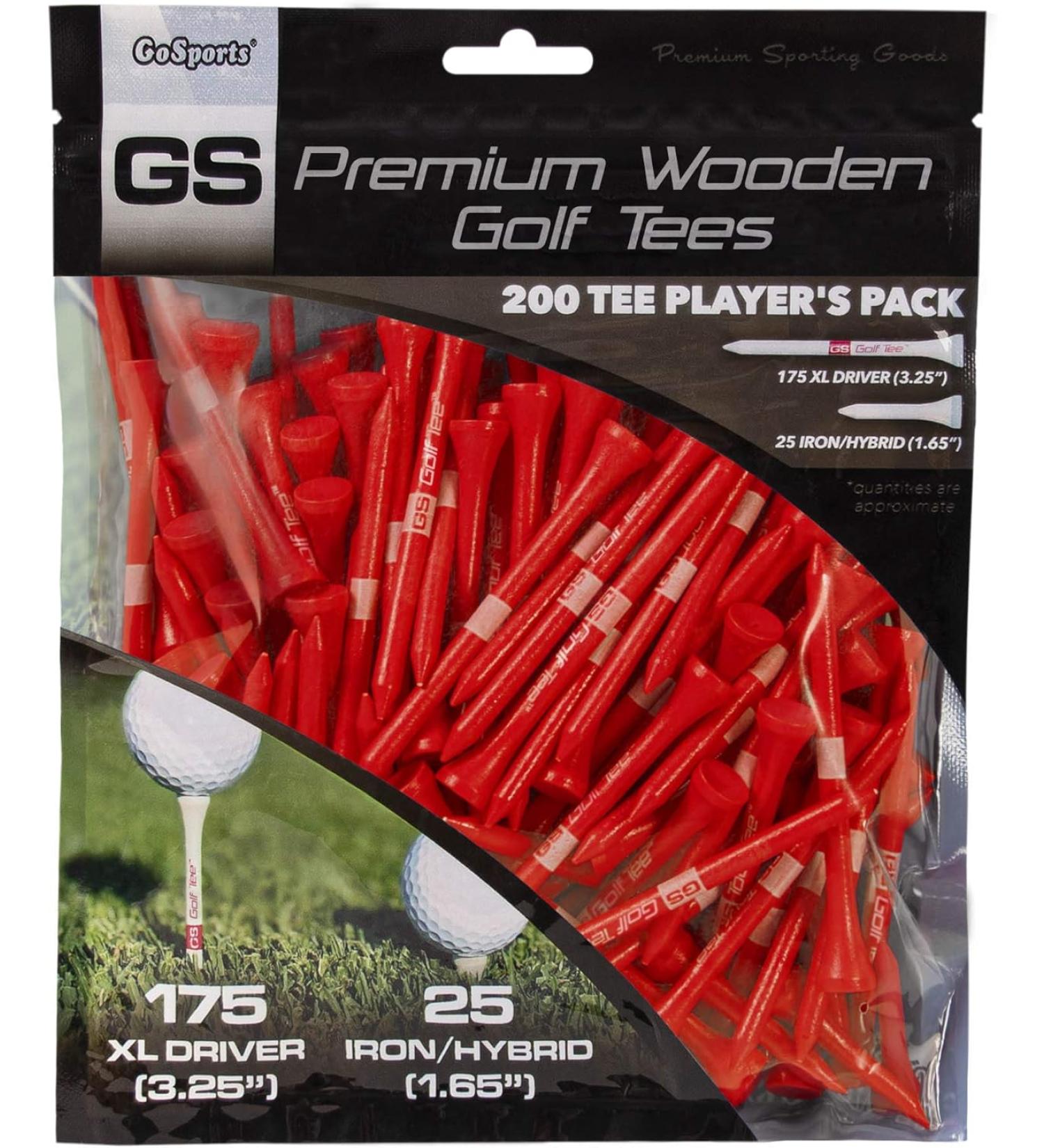 GoSports GS Premium Wooden Golf Tees - 3.25 Inch XL - Red - Buy Online on GoSupps.com