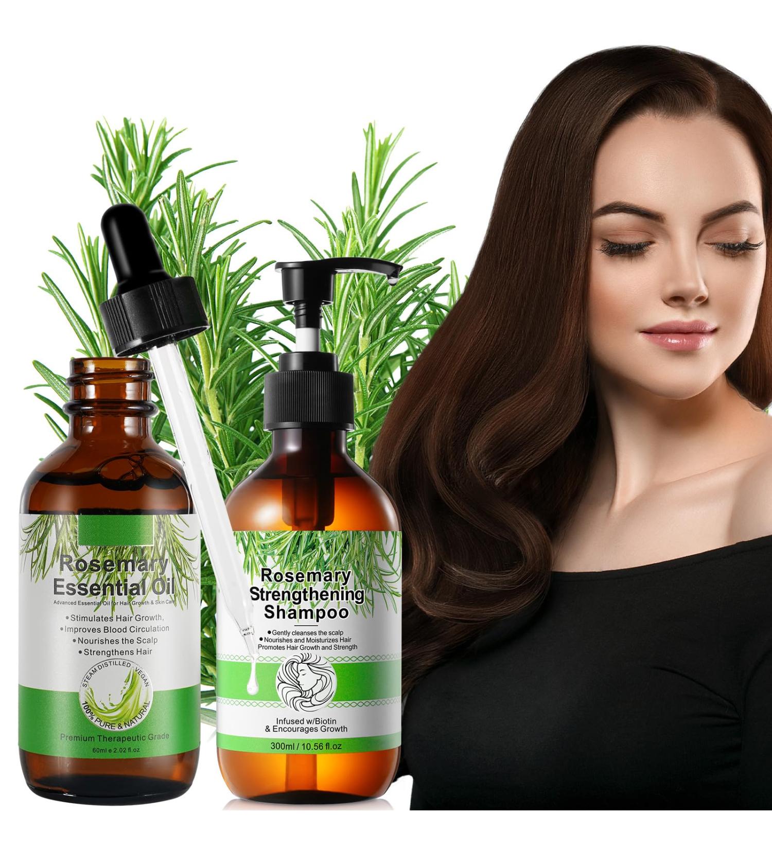 Hair Growth Serum & Rosemary Shampoo - Biotin & Castor Oil for Hair Loss | Effective Regrowth Products for Women & Men - Buy Online on GoSupps.com