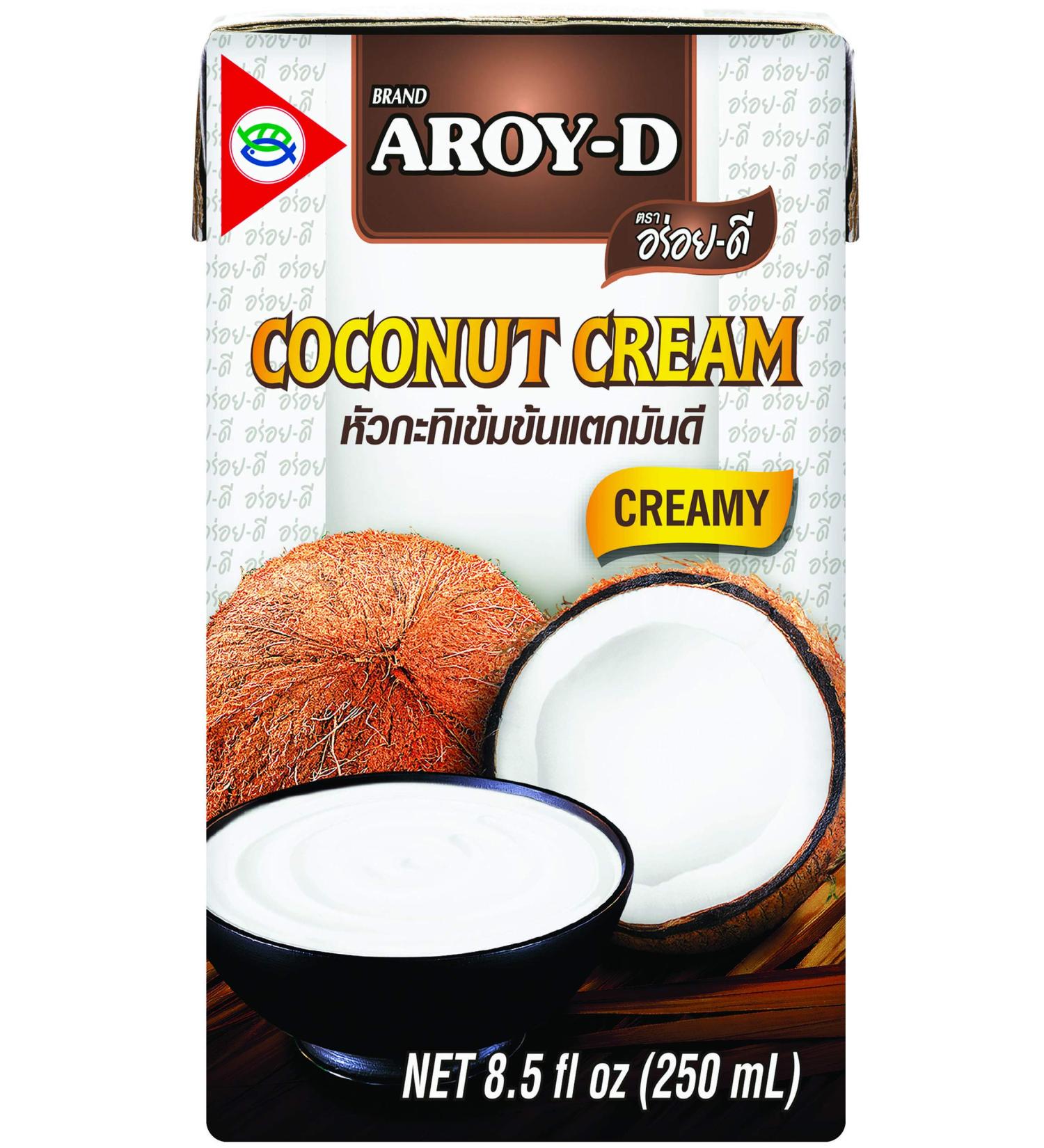 Aroy-D Pure Coconut Cream 8.5 fl oz (Pack of 6) - 100% Pure Coconut Cream for Cooking - 8.5 Fluid Ounce x 6 Pack - Buy Online on GoSupps.com