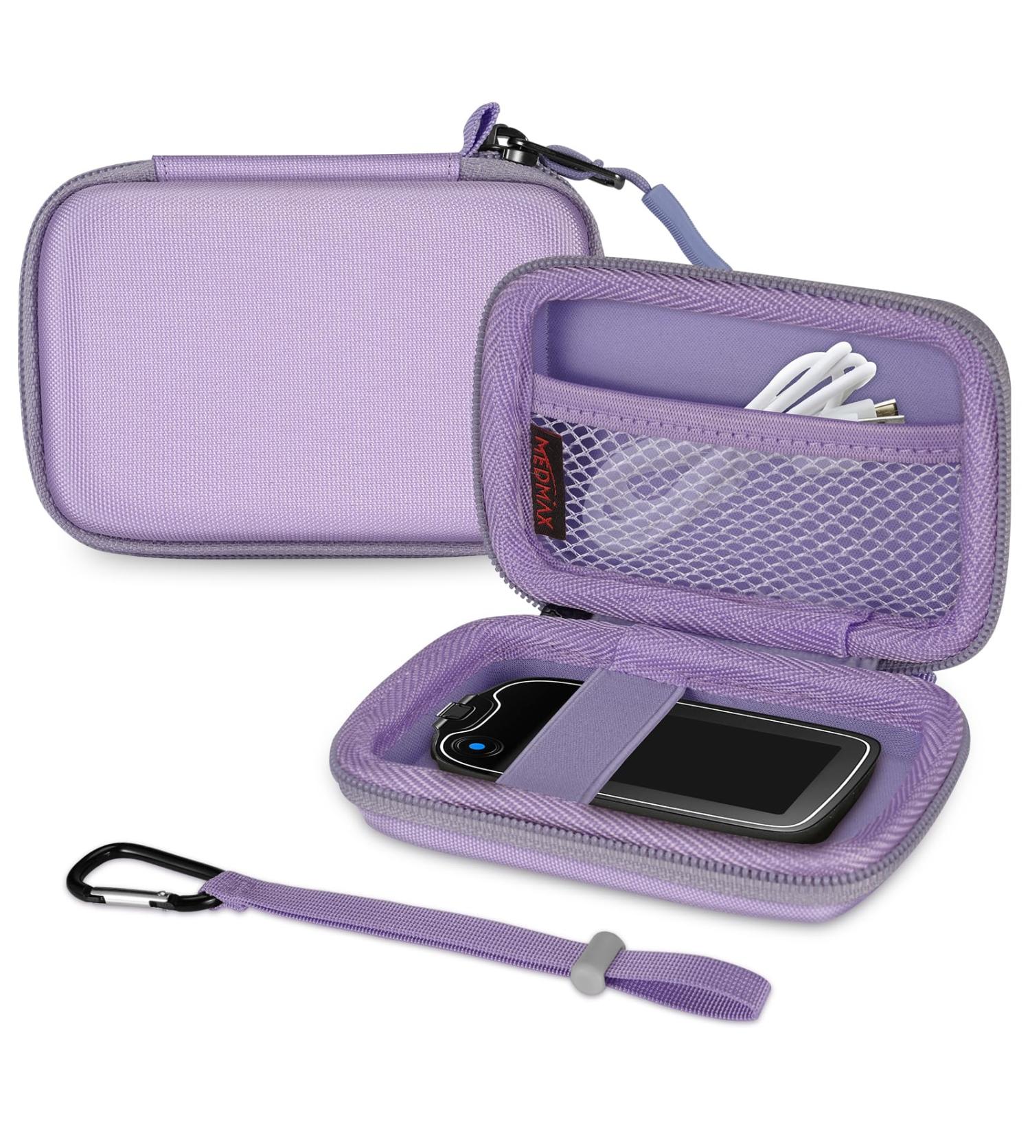Medmax Pocket for Freestyle Libre 3/2 & Libre Reader - Hard-Shelled Protective Cover & Shockproof Storage Bag for Diabetics (Lilac) - Buy Online on GoSupps.com