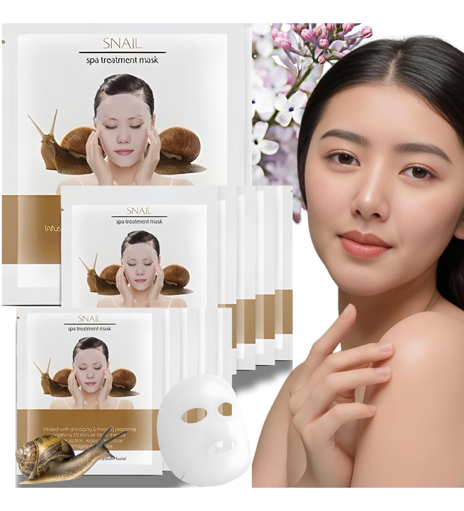 Snail Mucin Facial Sheet Mask - Korean Skincare | Hydrating Anti-Aging Detox Mask for Glowing Skin & After Sun Care - Buy Online on GoSupps.com