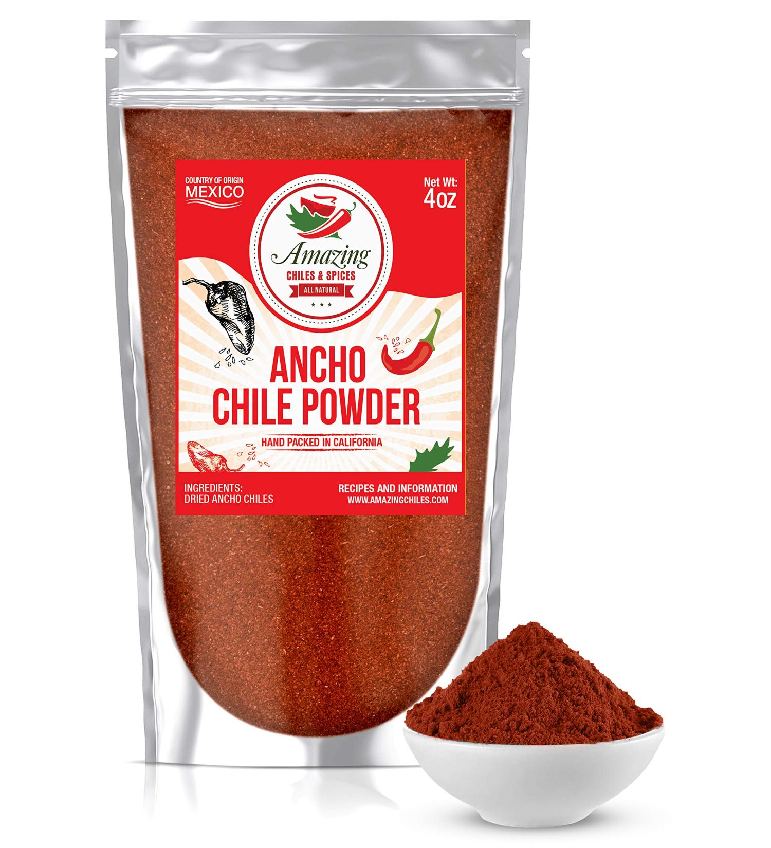 Ancho Chile Pepper Powder (4oz) | Premium Ground Spice for Mexican Recipes | Ideal for Mole, Sauces, Salsas, and Meats | Mild to Medium Heat with Sweet & Smoky Flavor - Buy Online on GoSupps.com