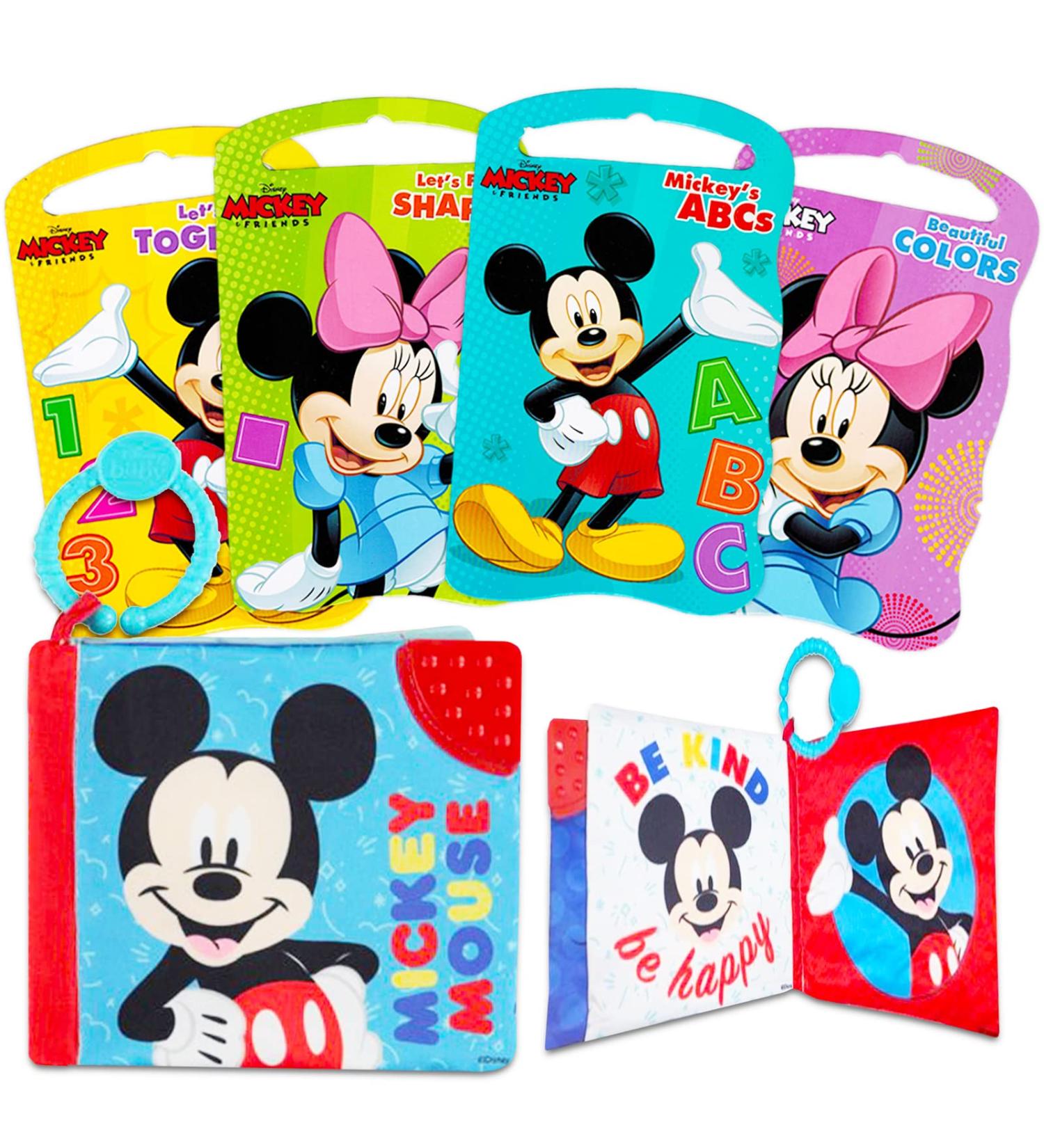 Disney Mickey Mouse Baby Book Set - Soft Teether Crinkle Book & 4 Board Books for Babies and Toddlers - Buy Online on GoSupps.com