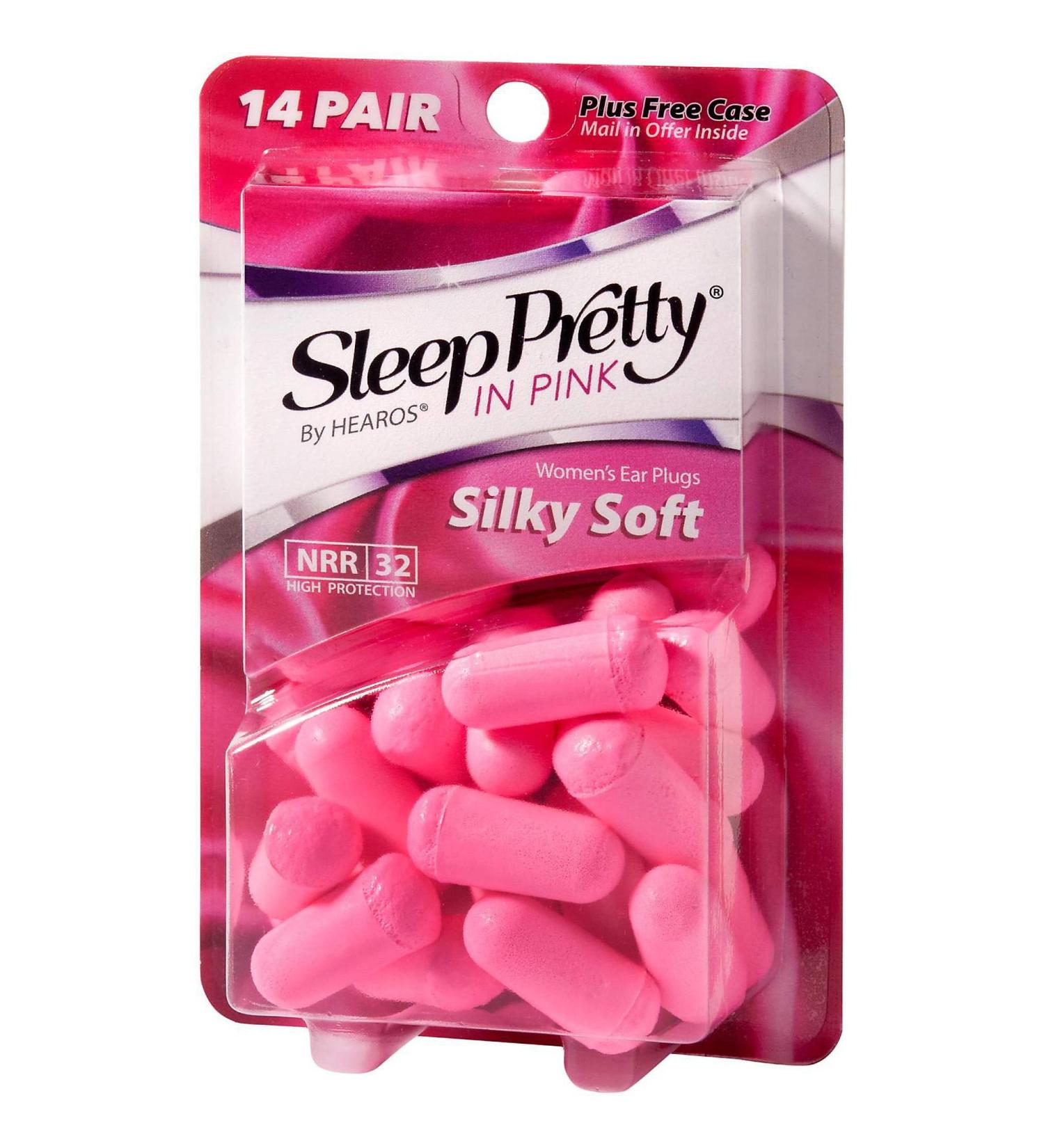 Sleep Pretty in Pink Women's Ear Plugs 14 Pair (Pack of 6)