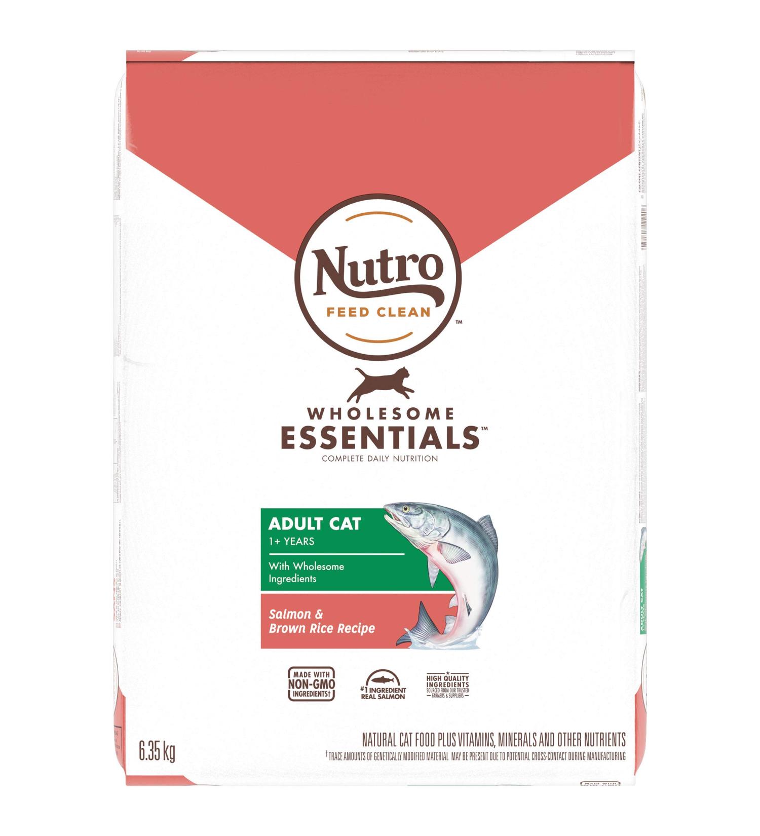 NUTRO Wholesome Essentials Adult Dry Cat Food Salmon & Brown Rice Recipe 6.35 kg Bag Salmon and Brown Rice Recipe 6.35 kg (Pack of 1) - Buy Online on GoSupps.com