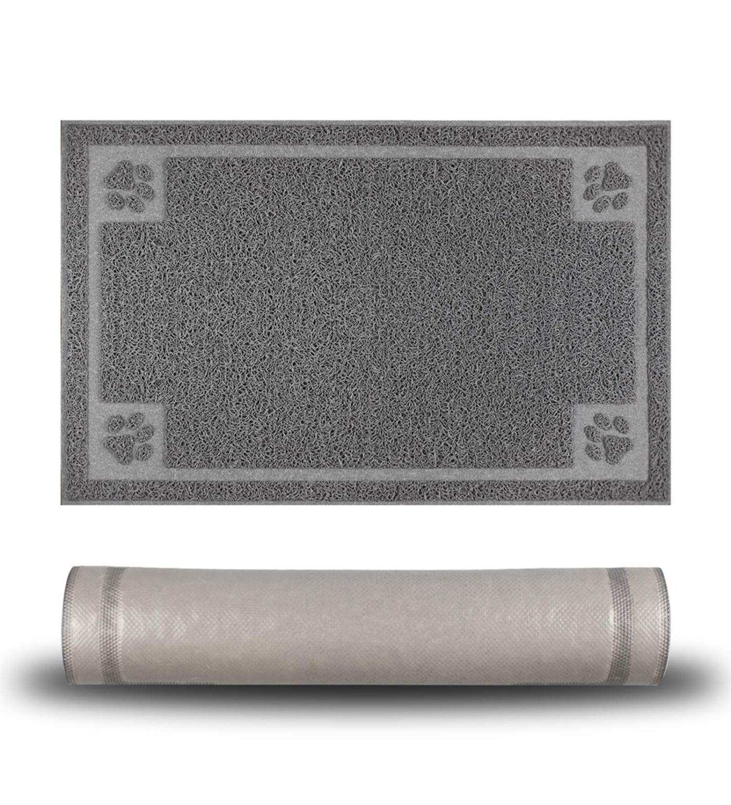 STELLAIRE CHERN Pet Feeding Mat 24x16 Inch - Waterproof, Easy to Clean, Non Slip Dog Food Mat in Grey - Buy Online on GoSupps.com
