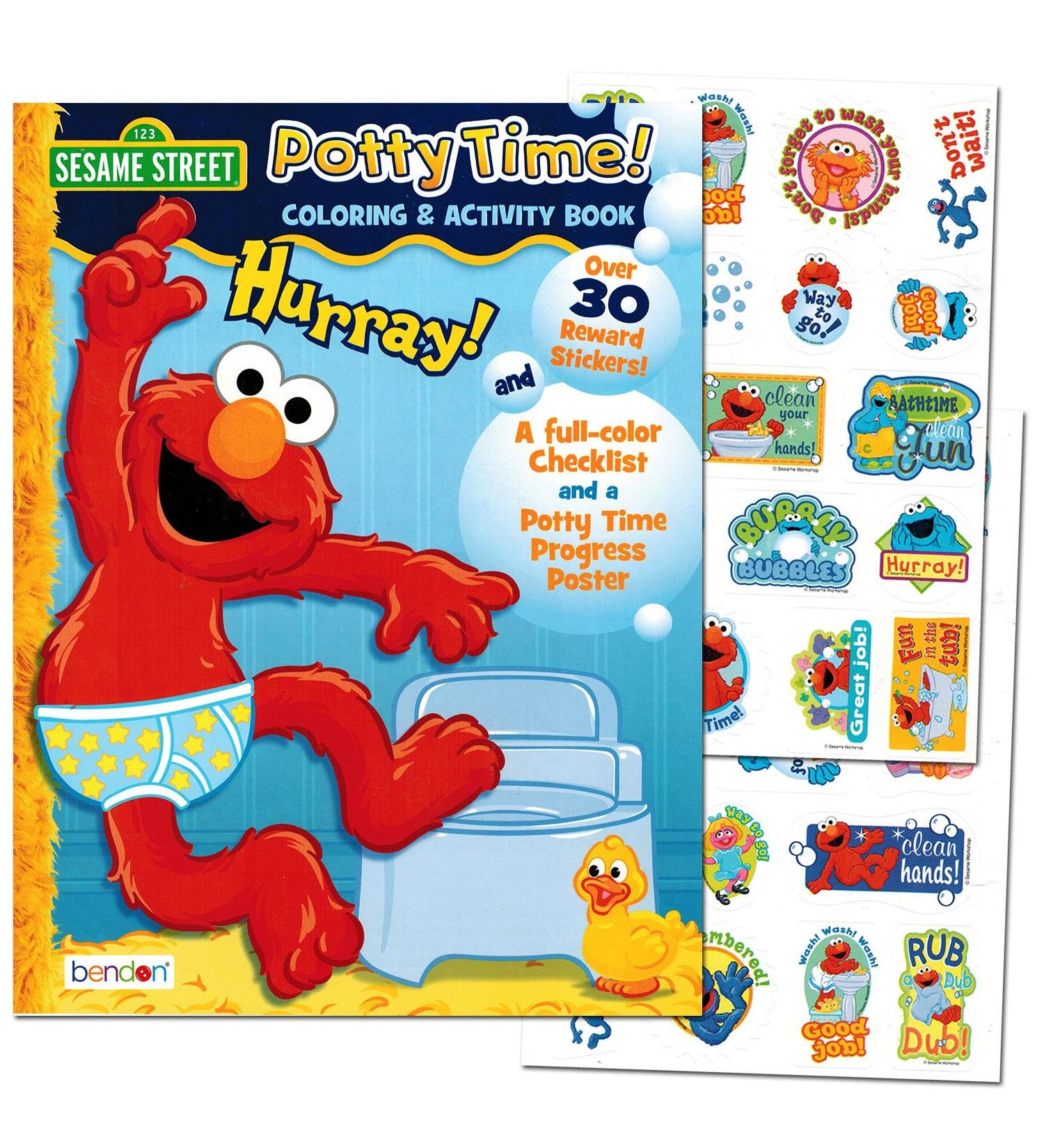 Sesame Street Potty Time Training Set - Coloring & Activity Kit with Progress Chart & Reward Stickers - Buy Online on GoSupps.com