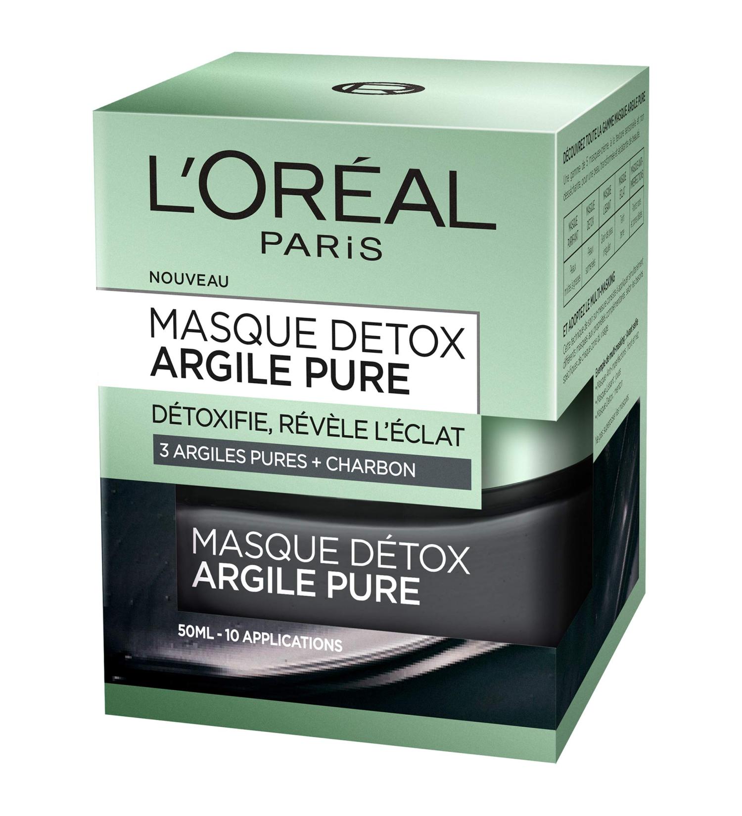 L'Oreal Paris 3 Pure Clays and Charcoal Detox Mask 50 ml - Buy Online on GoSupps.com