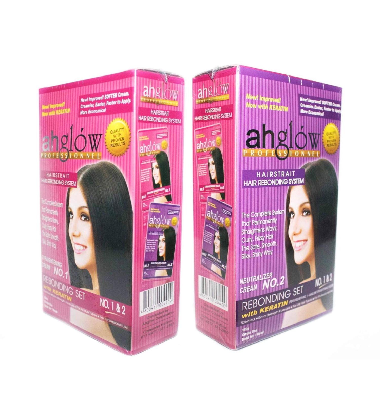 AHGLOW Hair Rebonding Set Permanently Straight Extra Strength Formula set 165g - Buy Online on GoSupps.com