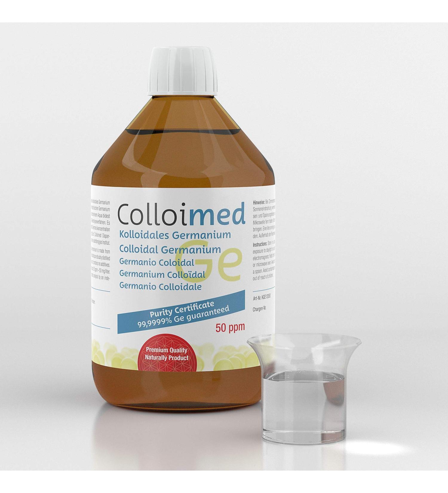 Buy Colloimed Colloidal Germanium 50ppm - 99.999% Pure in 500ml Brown Pharmacy Bottle | International Shipping Available - Buy Online on GoSupps.com