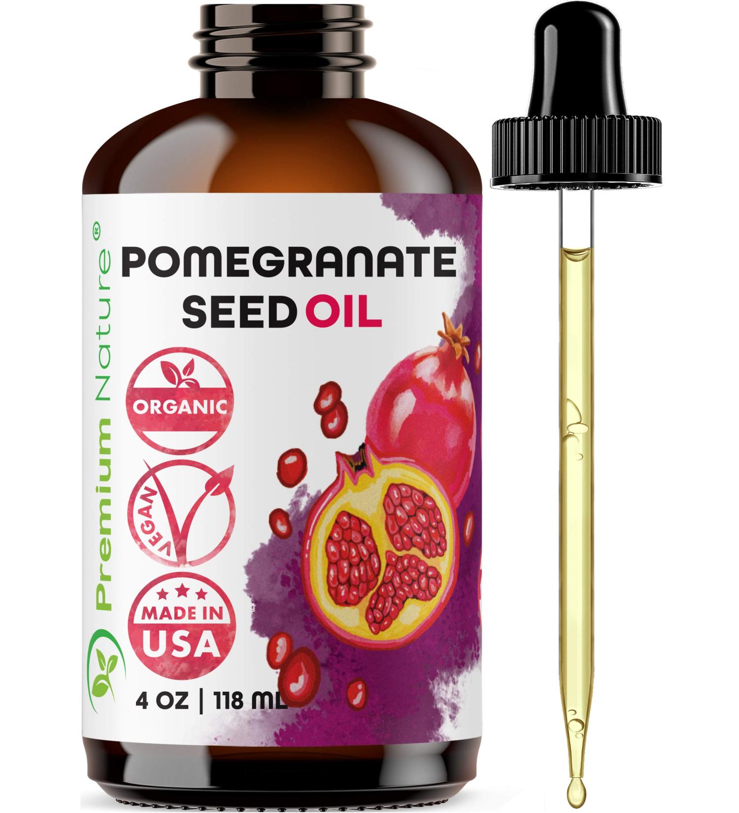 Pomegranate Seed Face Oil - 100% Pure Cold Pressed for Hair & Skin. Antioxidant Gua Sha Oil for Elasticity & Moisture - 4 oz - Buy Online on GoSupps.com