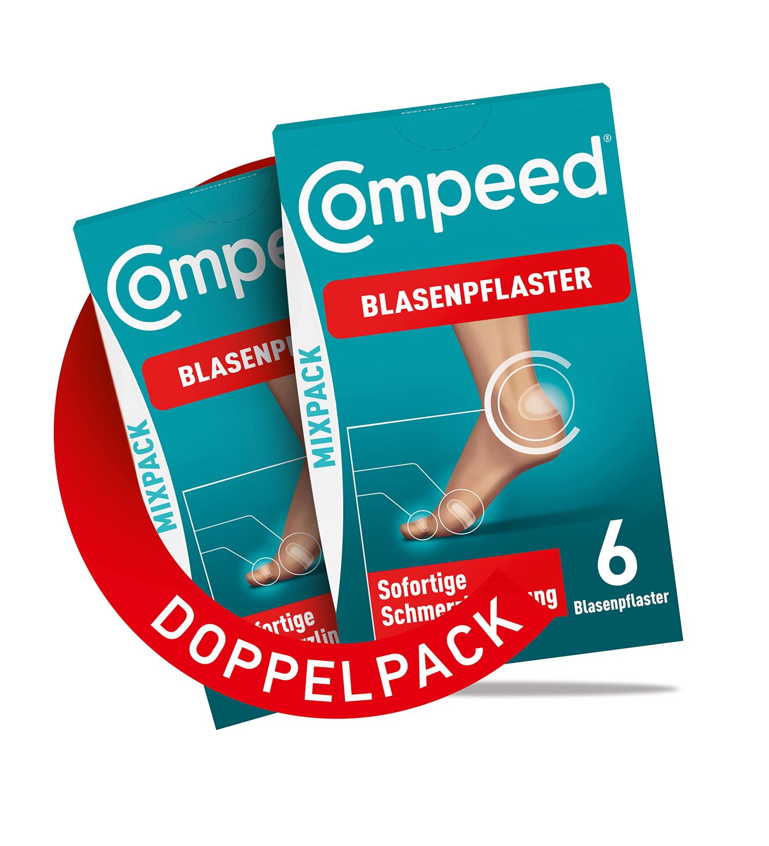 Compeed Bladderpast Double Pack - Hydrocolloid Blisters Patches for Heels & Toes | 12 Assorted Sizes - Buy Online on GoSupps.com