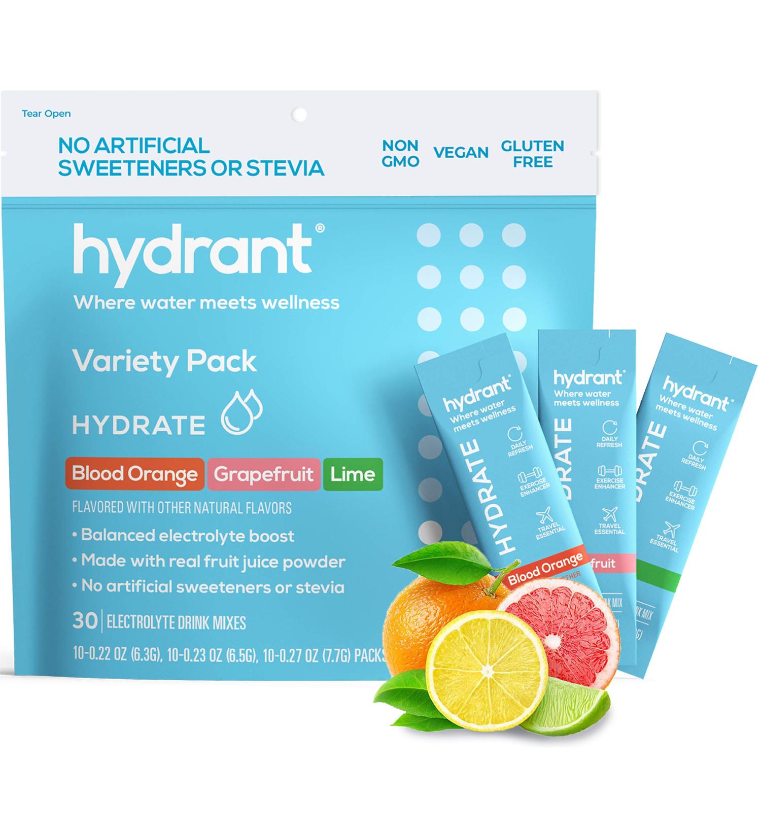 Hydrant Hydrate Electrolyte Powder - 30 Stick Packs for Rapid Hydration - Buy Online on GoSupps.com
