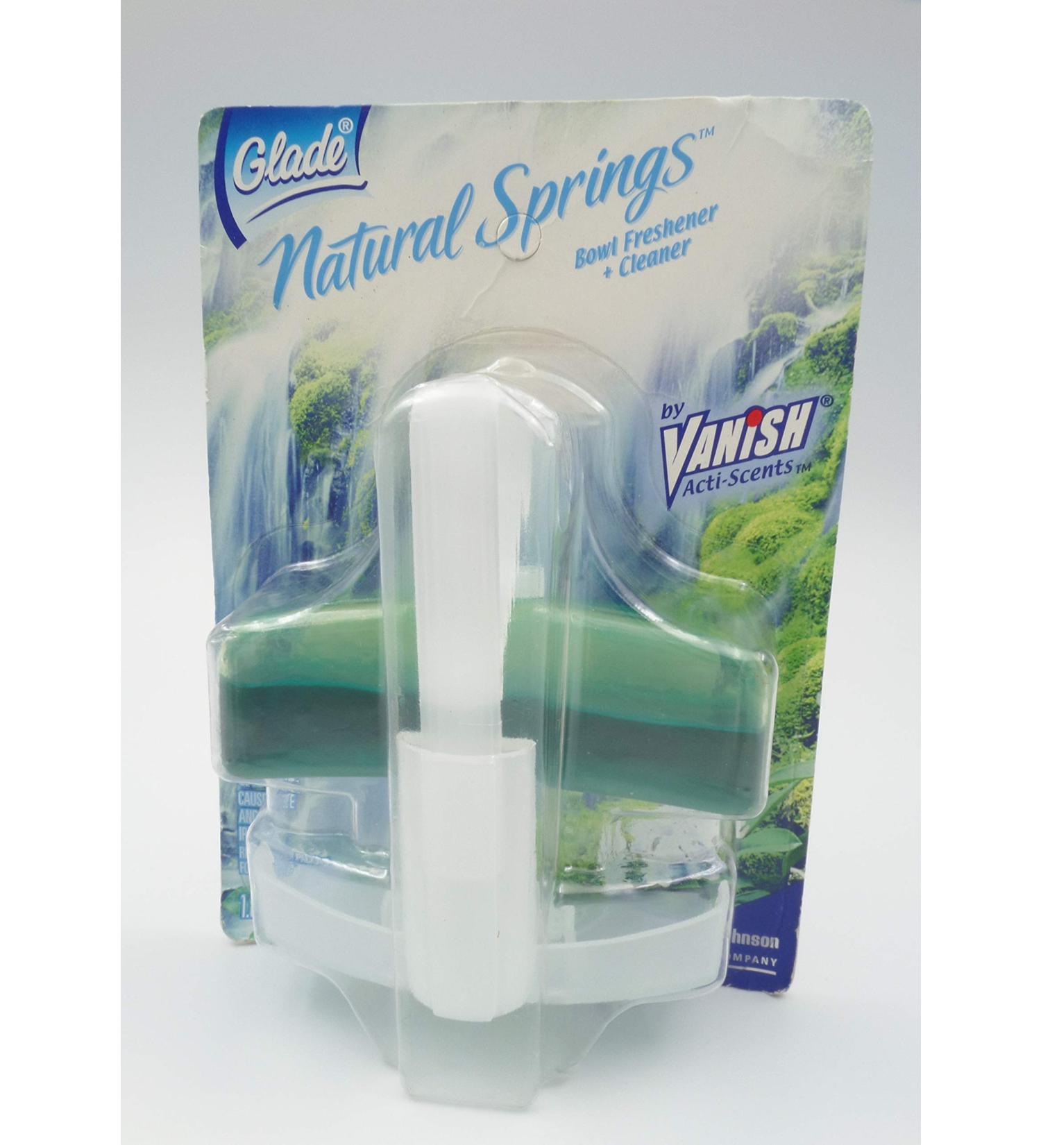 SC Johnson Glade Natural Springs Scent Toilet Bowl Freshener + Cleaner Vanish Acti-Scents 30 Days