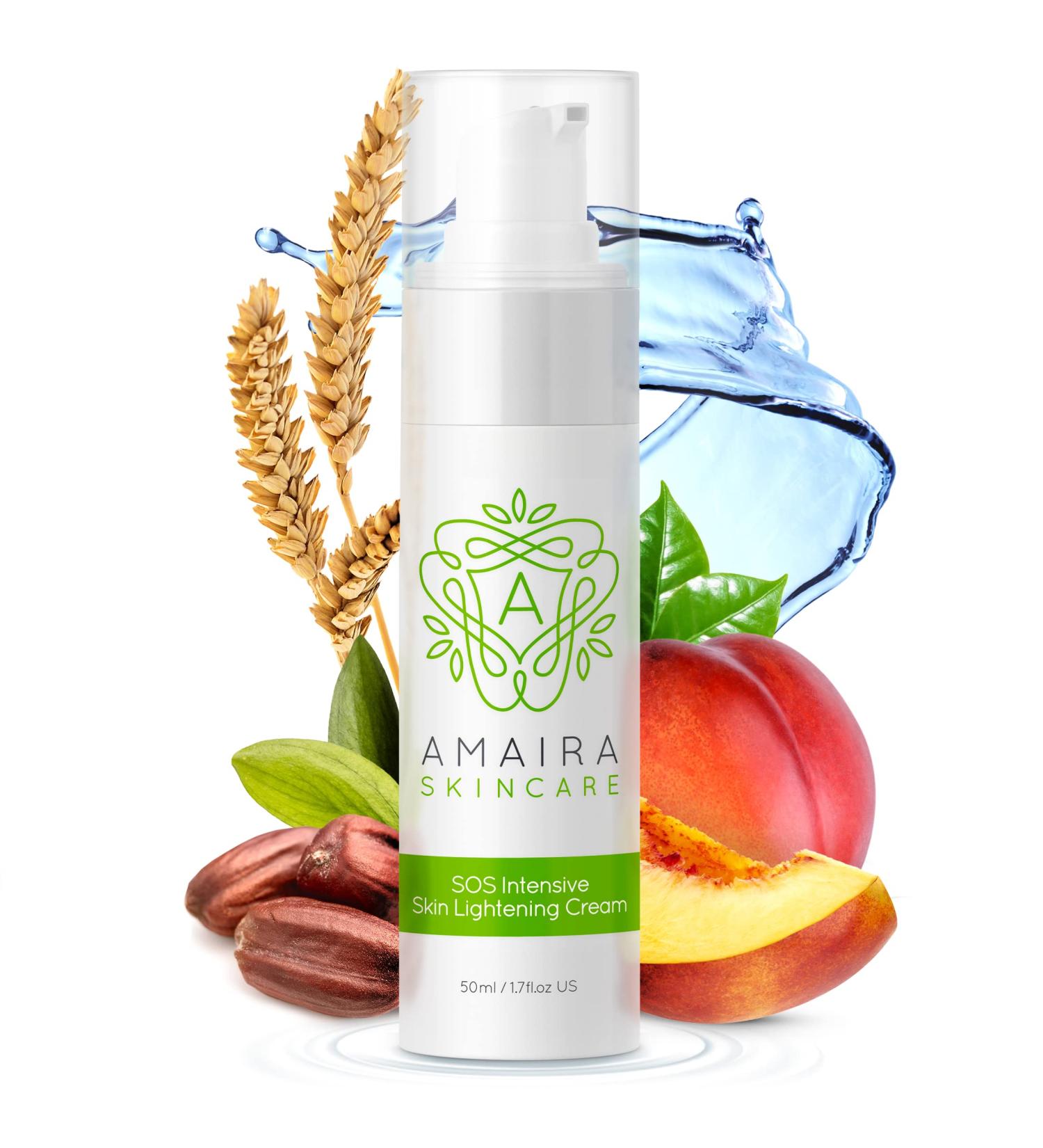 Amaira SOS Intensive Skin Lightening Cream - Natural Brightening & Dark Spot Remover for Face Body Underarms Knees & Elbows (1.7 fl oz) - Shop Internationally - Buy Online on GoSupps.com