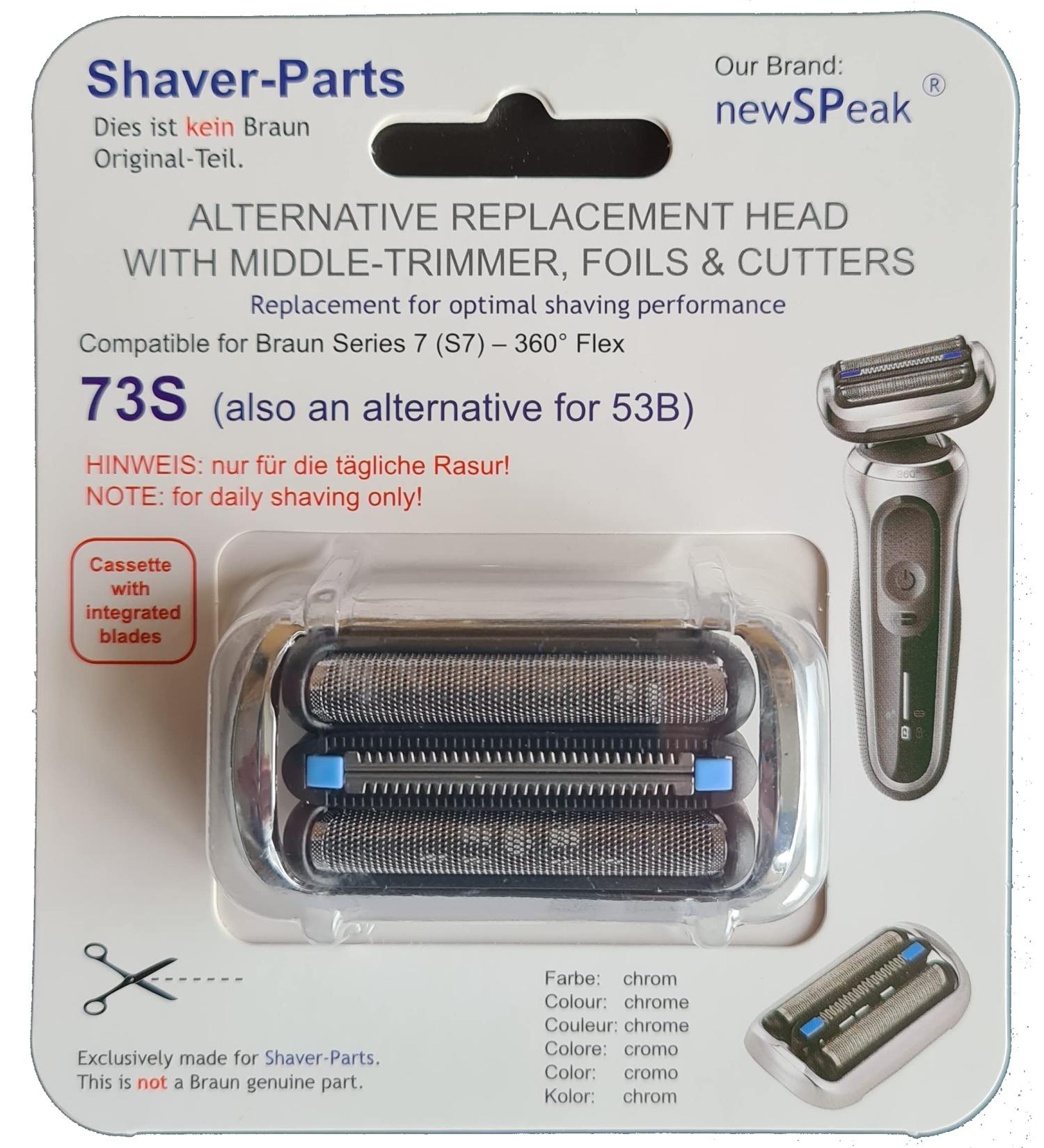 newSPeak: alternative Braun electric shaver replacement shaving part cassette 73S compatible with Series 7 (S7) 360 Flex