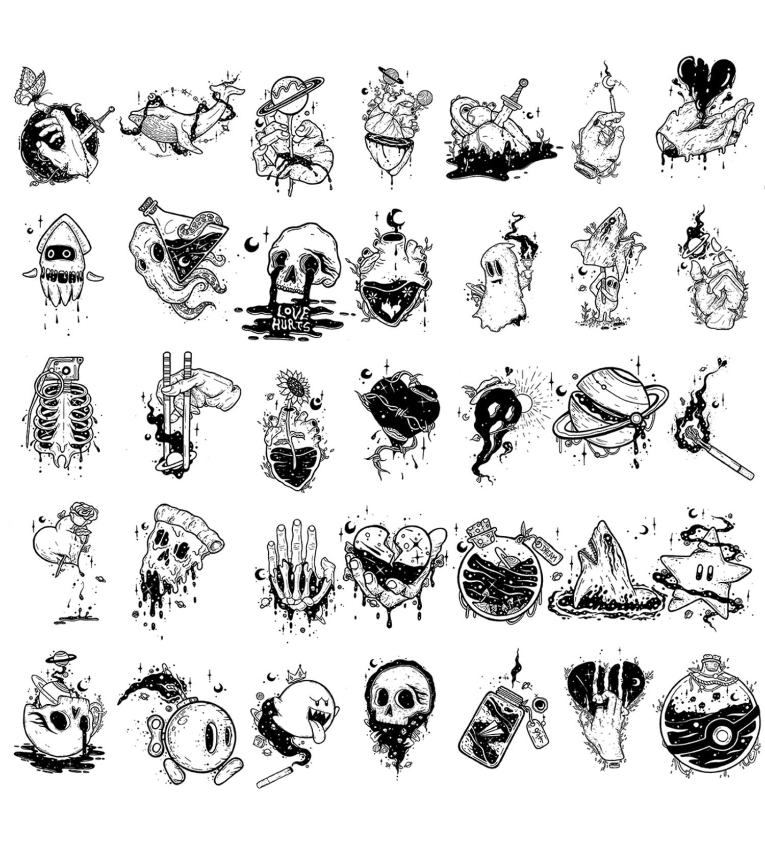 35pcs Unique Art Temporary Tattoo Set | Skin-Safe American Brand | Detachable, Waterproof & Durable | Roarhowl - Buy Online on GoSupps.com