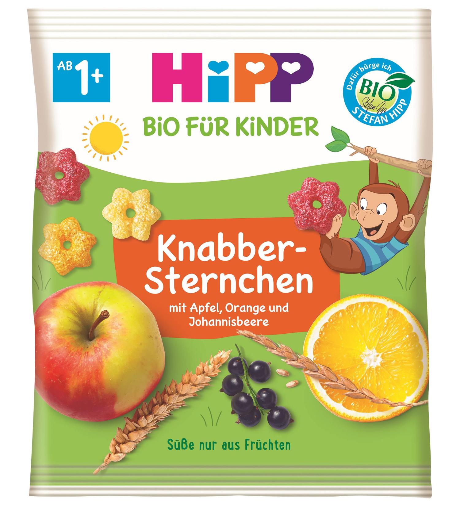 HiPP Organic for Children Snack Products Snack Stars with Apple Orange and Currant 30 g
