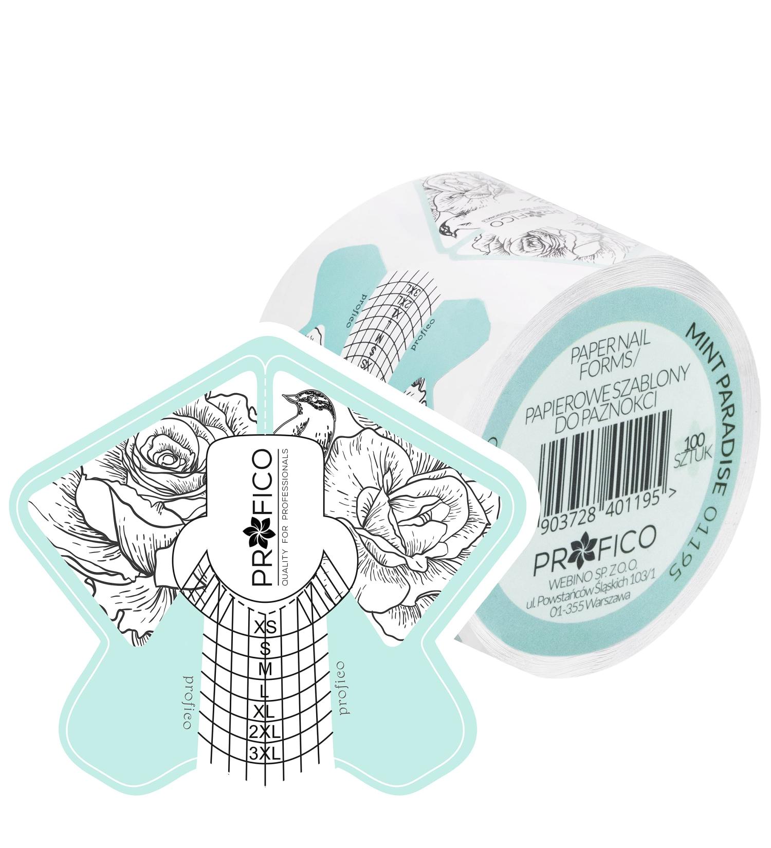 Profico Self-Adhesive Nail Modeling Templates - 100pcs Mint Paradise Stencils for Nail Extensions - Buy Online on GoSupps.com