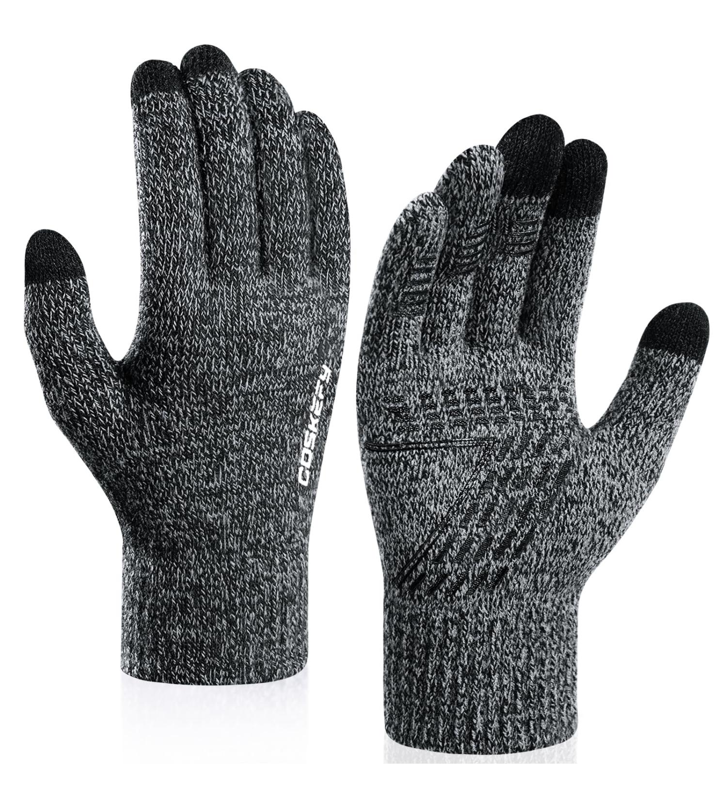 Coskefy Winter Fleece Touchscreen Gloves for Men & Women - Comfortable & Warm for Running Cycling Camping & Work - Black & White - Buy Online on GoSupps.com