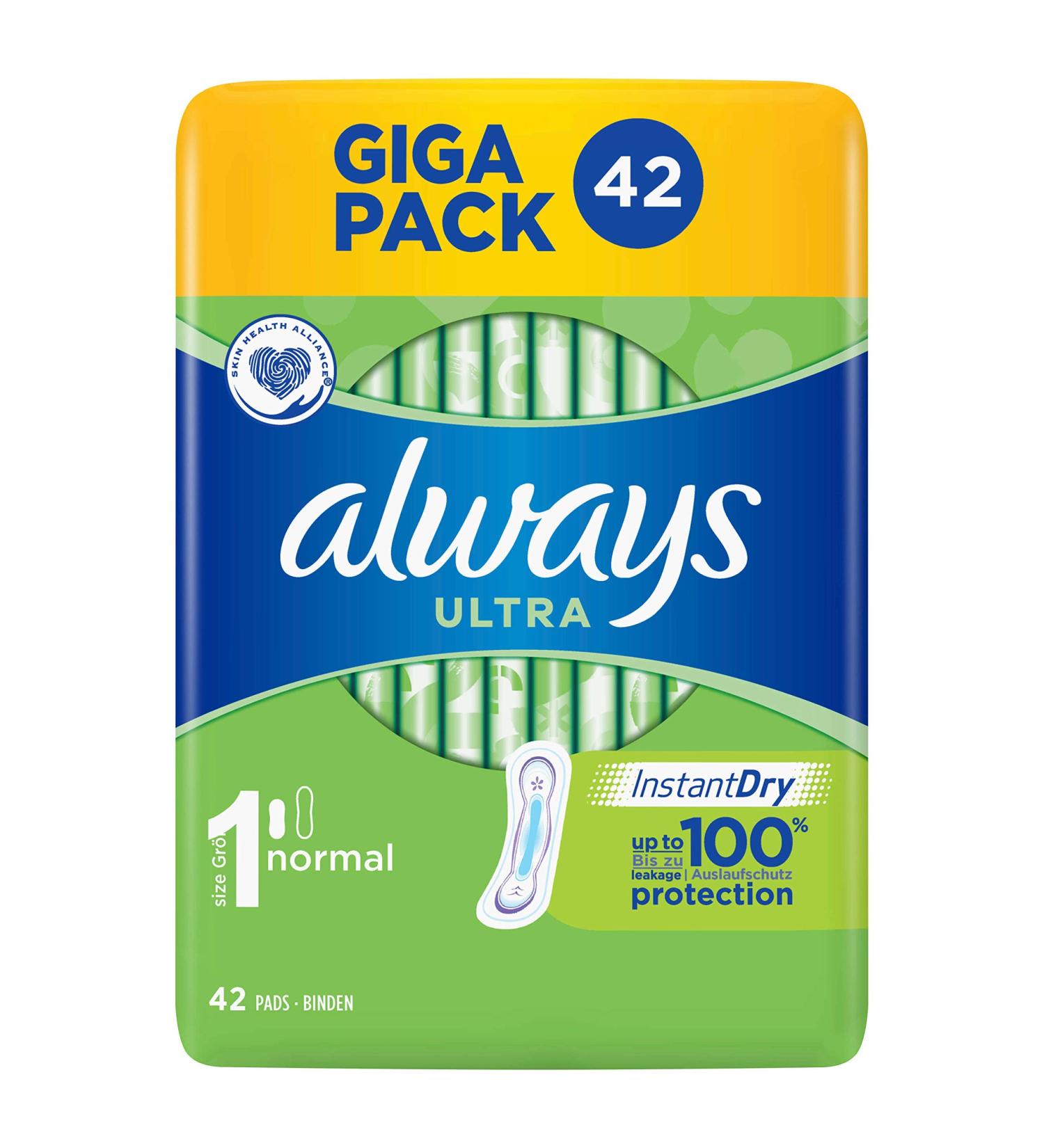 Always Ultra Standard Sanitary Pads 42 Count (Pack of 1) - Buy Online on GoSupps.com