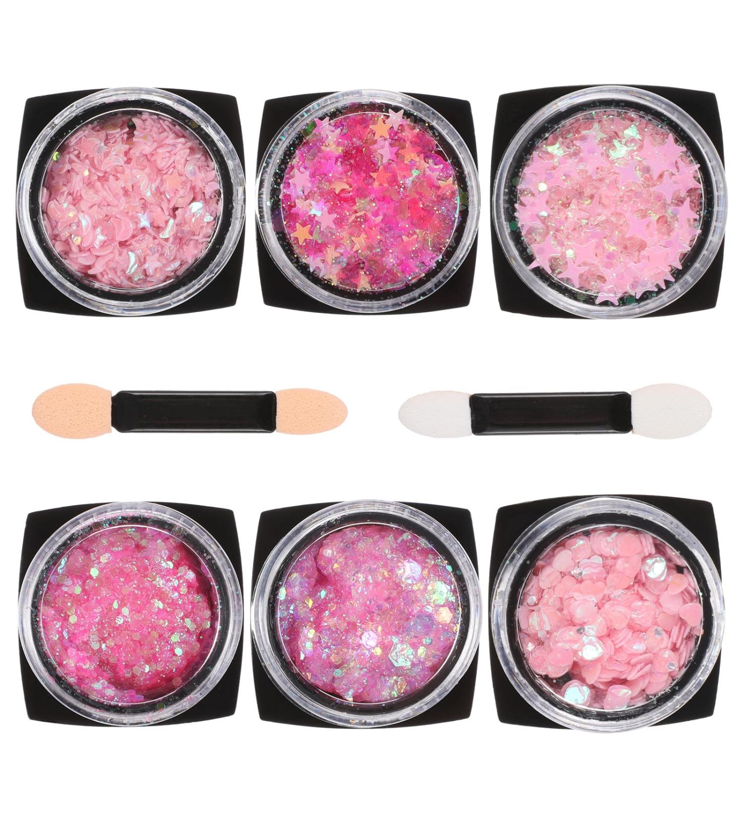 Face & Body Glitter Gel - Pink Chunky Sparkling Glitter for Festivals Raves & DIY Nail Art - Mermaid Hair & Face Paint Accessories - Buy Online on GoSupps.com