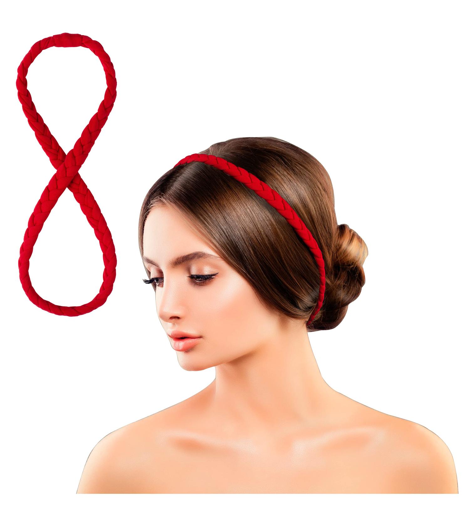 Sage Sultana Red Braided Headband for Adults - Stretchy Hair Bands for Yoga Workouts - Hair Accessories - Gift for Her - Buy Online on GoSupps.com
