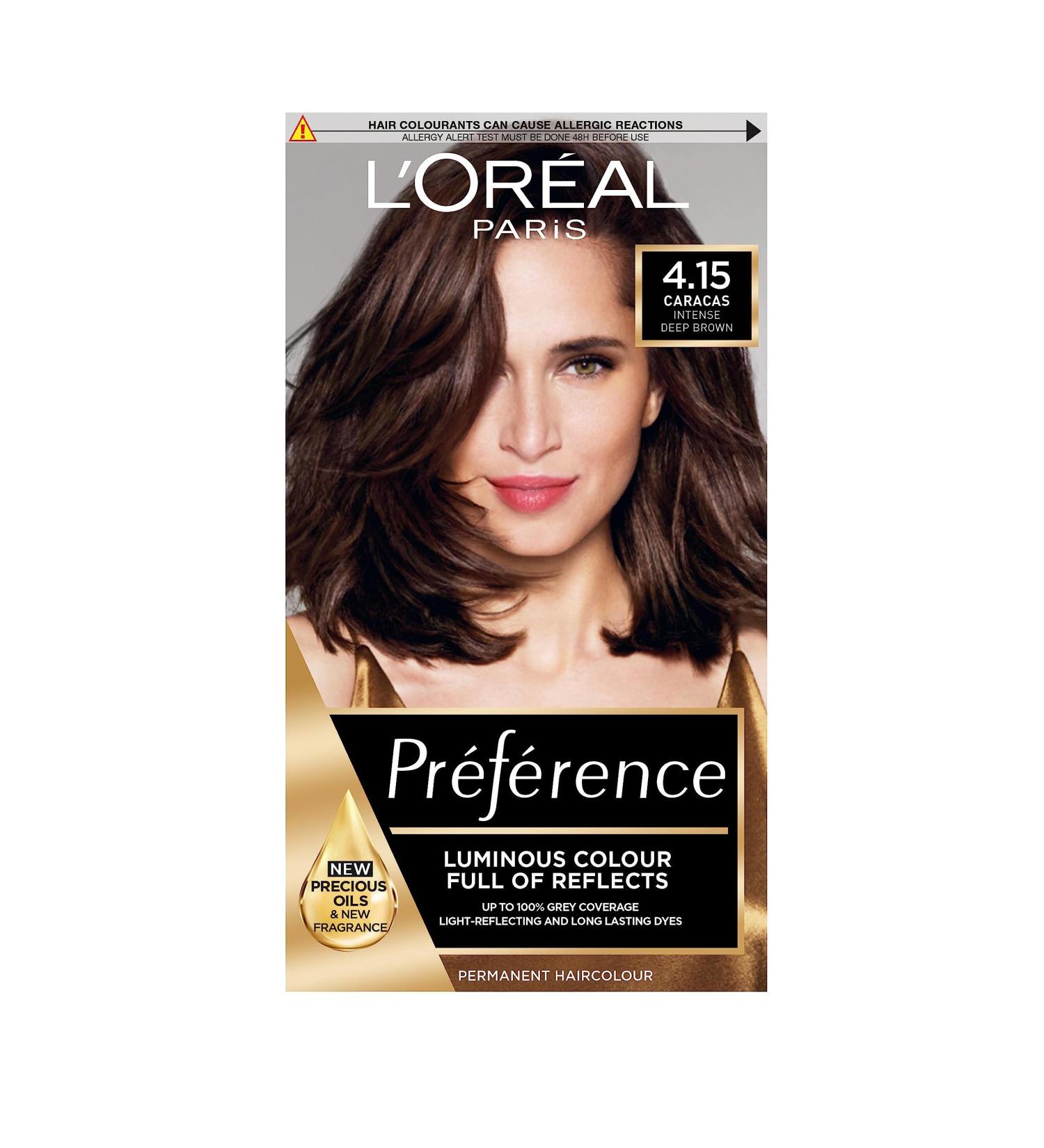 L'Oreal Paris Preference 4.15 Caracas Long-Lasting Permanent Hair Colour - Buy Online on GoSupps.com