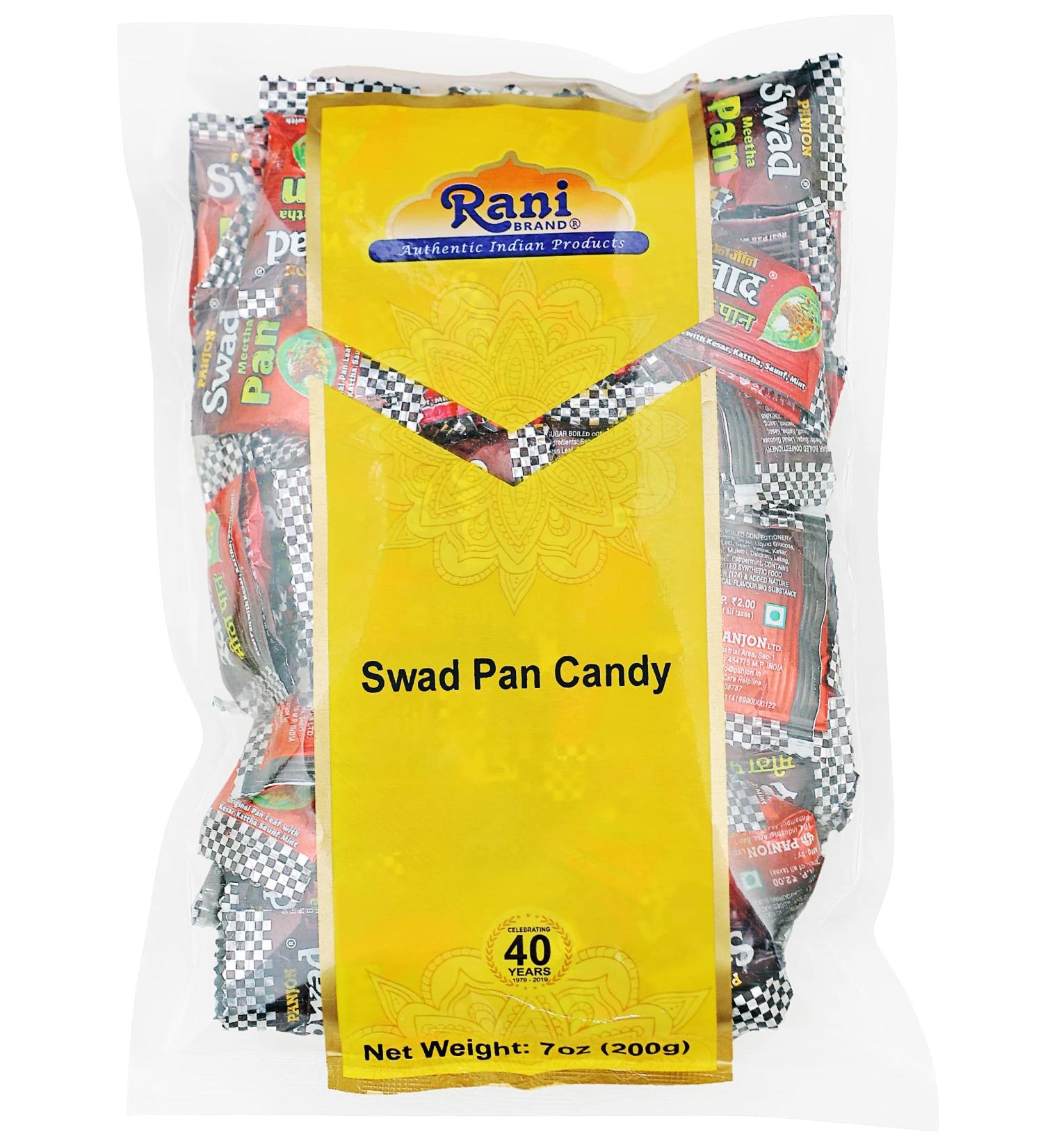 Rani Swad Pan Candy 7oz (200g) Individually Wrapped Indian Tasty Treats | Vegan | Gluten Friendly | NON-GMO | Indian Origin - Buy Online on GoSupps.com