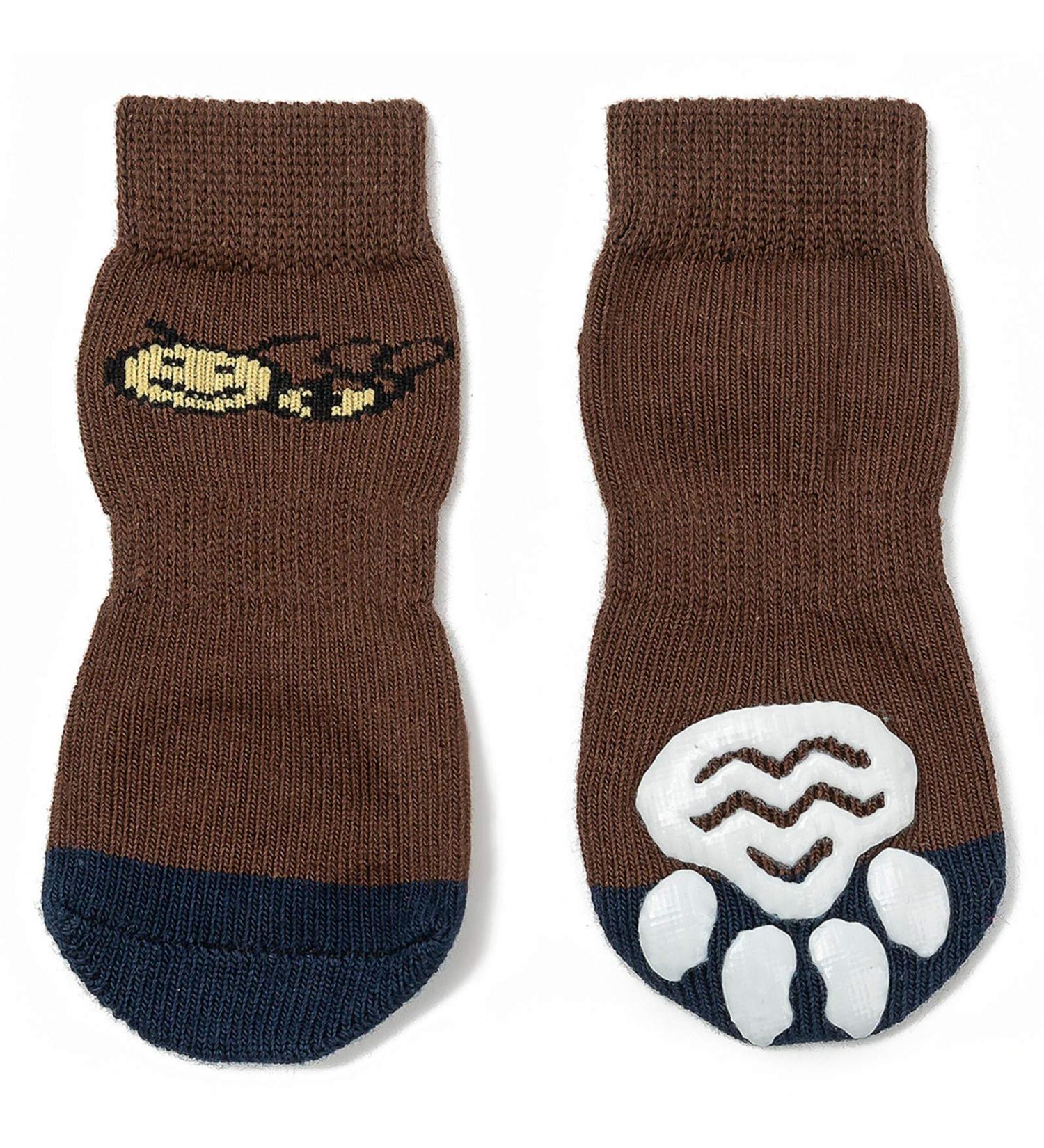 Buy PET Heroic Indoor Anti-Slip Socks for Dogs & Cats - 6 Sizes S to 3XL - Silicone Gel Paw Protection & Traction - Buy Online on GoSupps.com