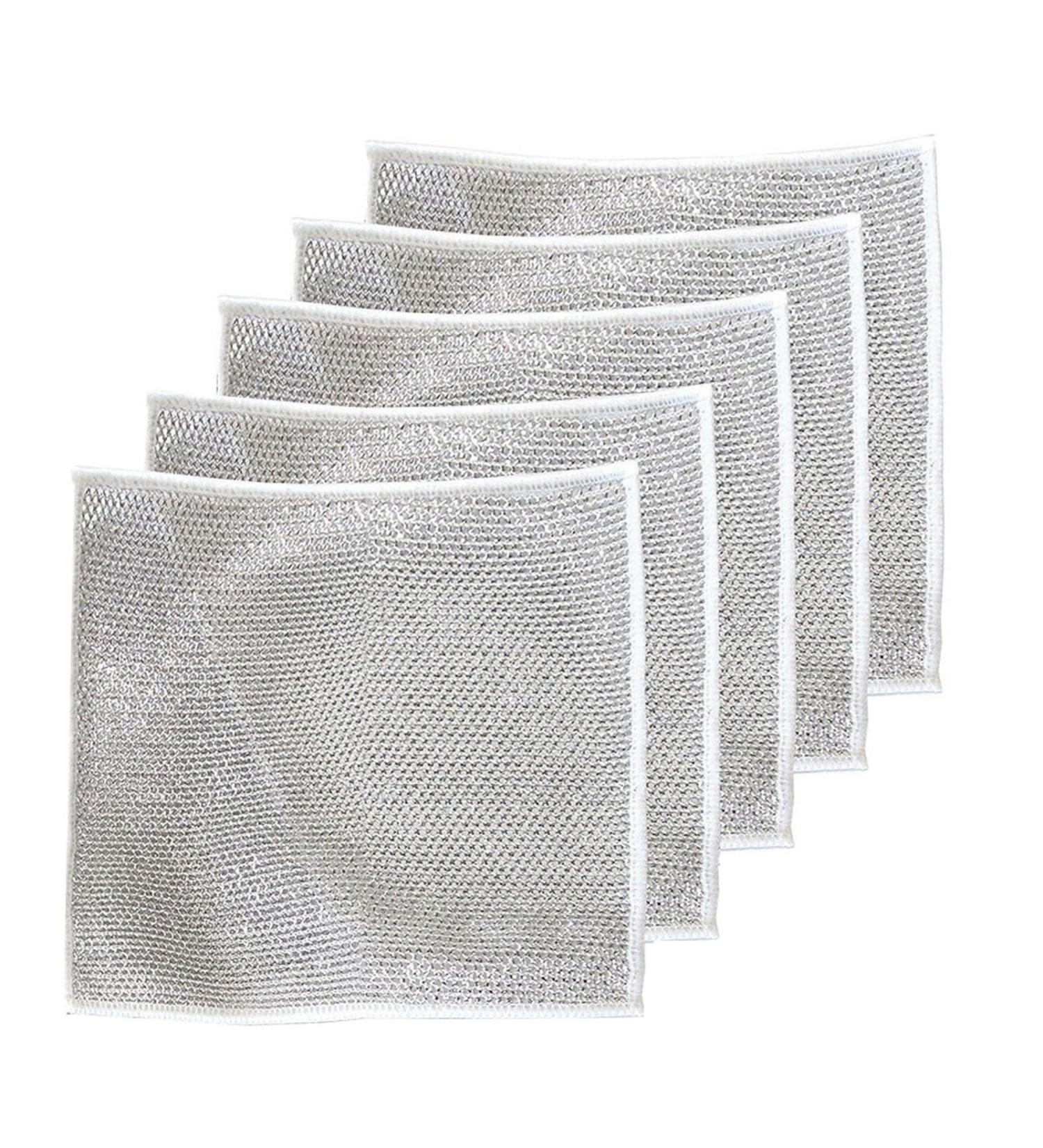 Multipurpose Non Scratch Scrubbing Pads Multipurpose Wire Dishwashing Rags for Wet and Dry Double Stainless Steel Scrubber Non-Scratch Scrubbing Wire Dishwashing Rags (5pcs) - Buy Online on GoSupps.com