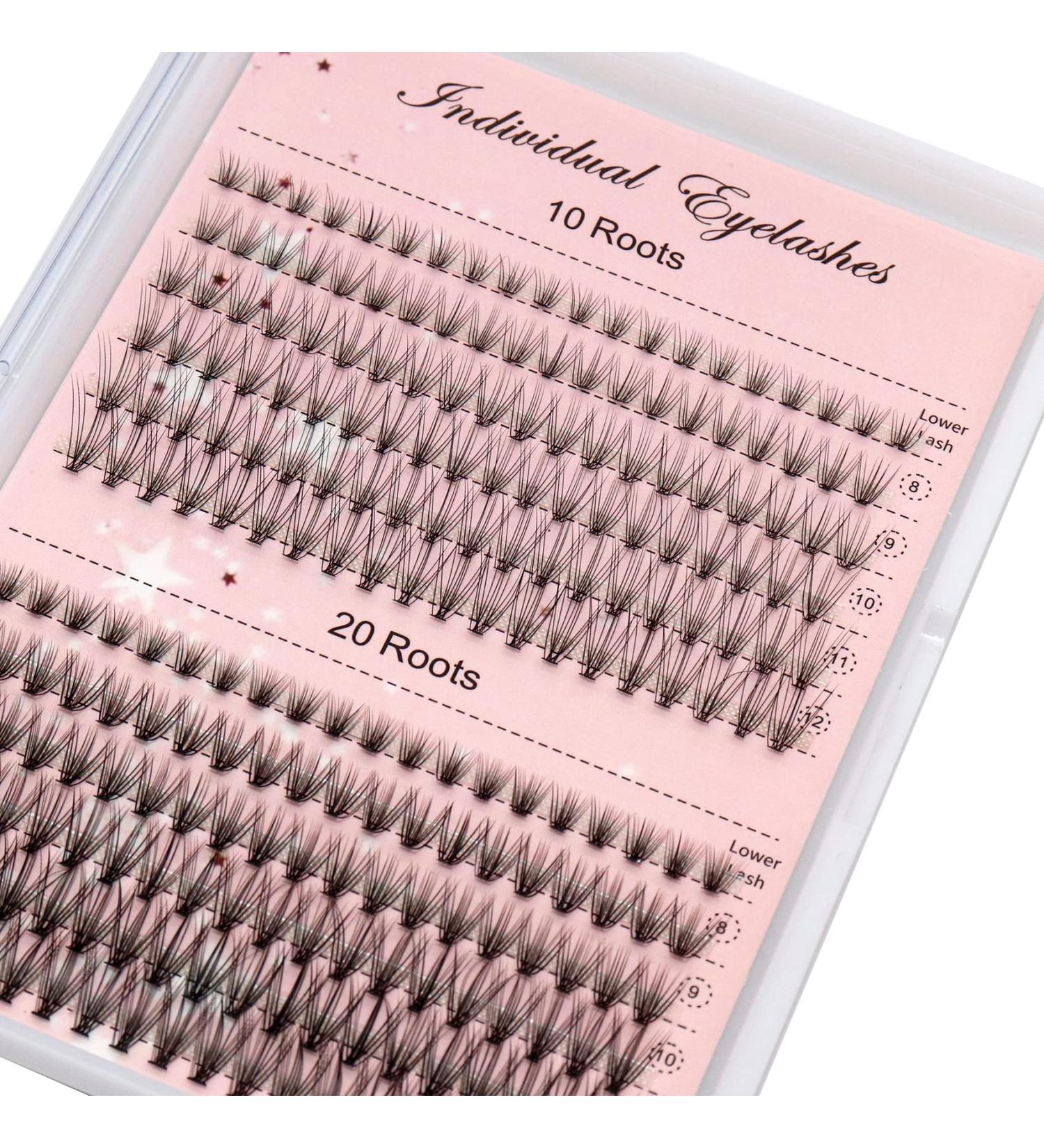 Losha 10D/20D Mixed Wispy Individual Cluster Eyelashes Extension - C Curl, 0.1/0.07mm, 8-12mm - Buy Online on GoSupps.com
