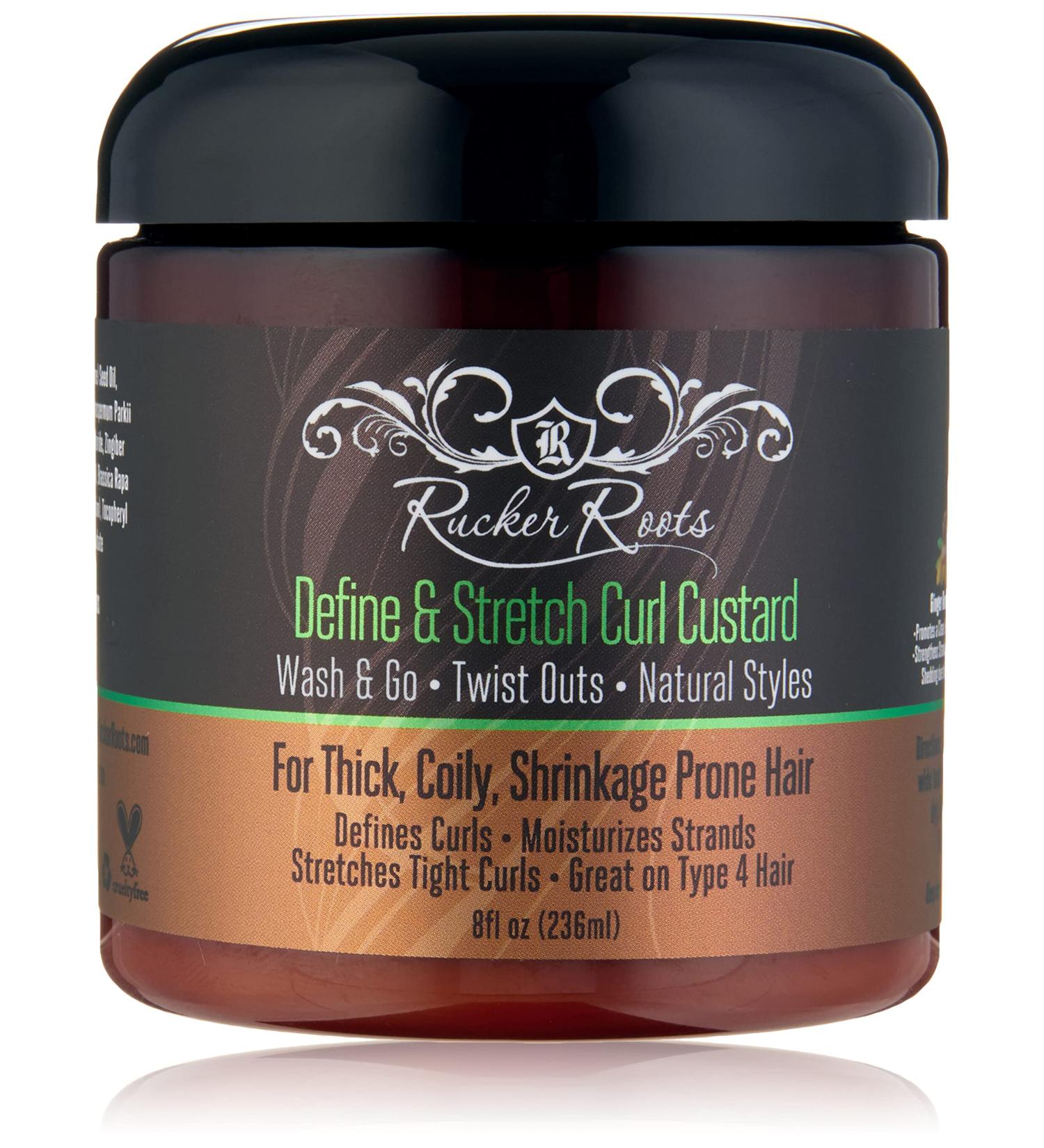 Rucker Roots Define & Stretch Curl Custard for Thick Coily Hair | Wash & Go, Twist Outs, Natural Styles | Defines, Moisturizes & Stretches Curls - Buy Online on GoSupps.com