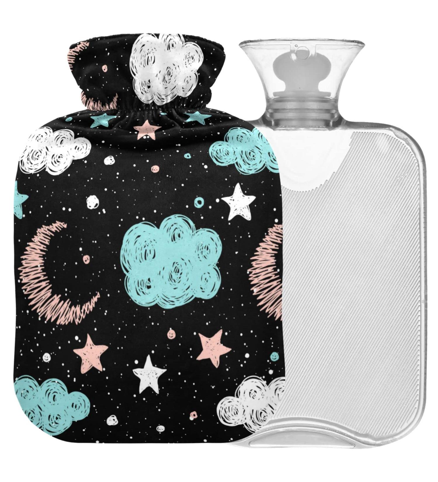 Naanle Vintage Moon Star Heat Bottle - 1L Transparent Hot Water Bottle for Pain Relief & Therapy - International Shipping Available - Buy Online on GoSupps.com