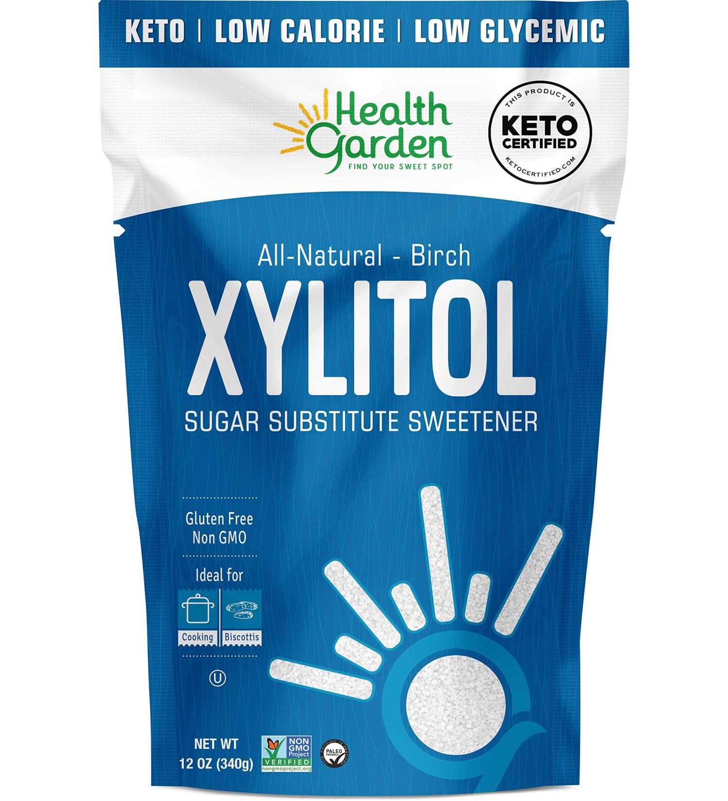 Health Garden Birch Xylitol Sweetener 12 OZ - Non GMO, Kosher, Made in USA - Keto Friendly - Buy Online on GoSupps.com