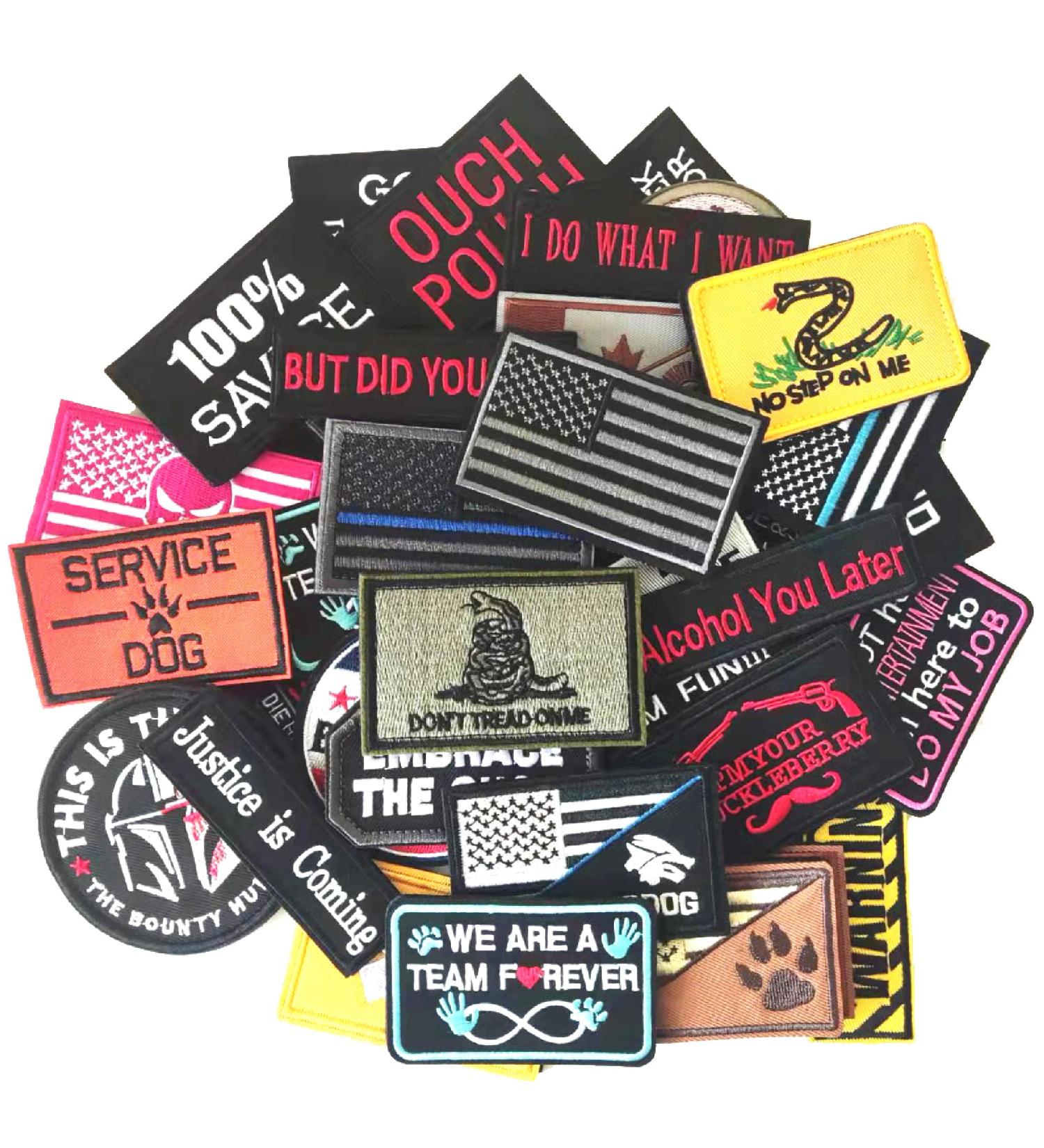 AXEN 20-Piece Random Style Tactical Morale Embroidery Patch Set for Military Gear - Full Embroidered Appliques - Funny Designs - 20PCS Random Pack - Buy Online on GoSupps.com