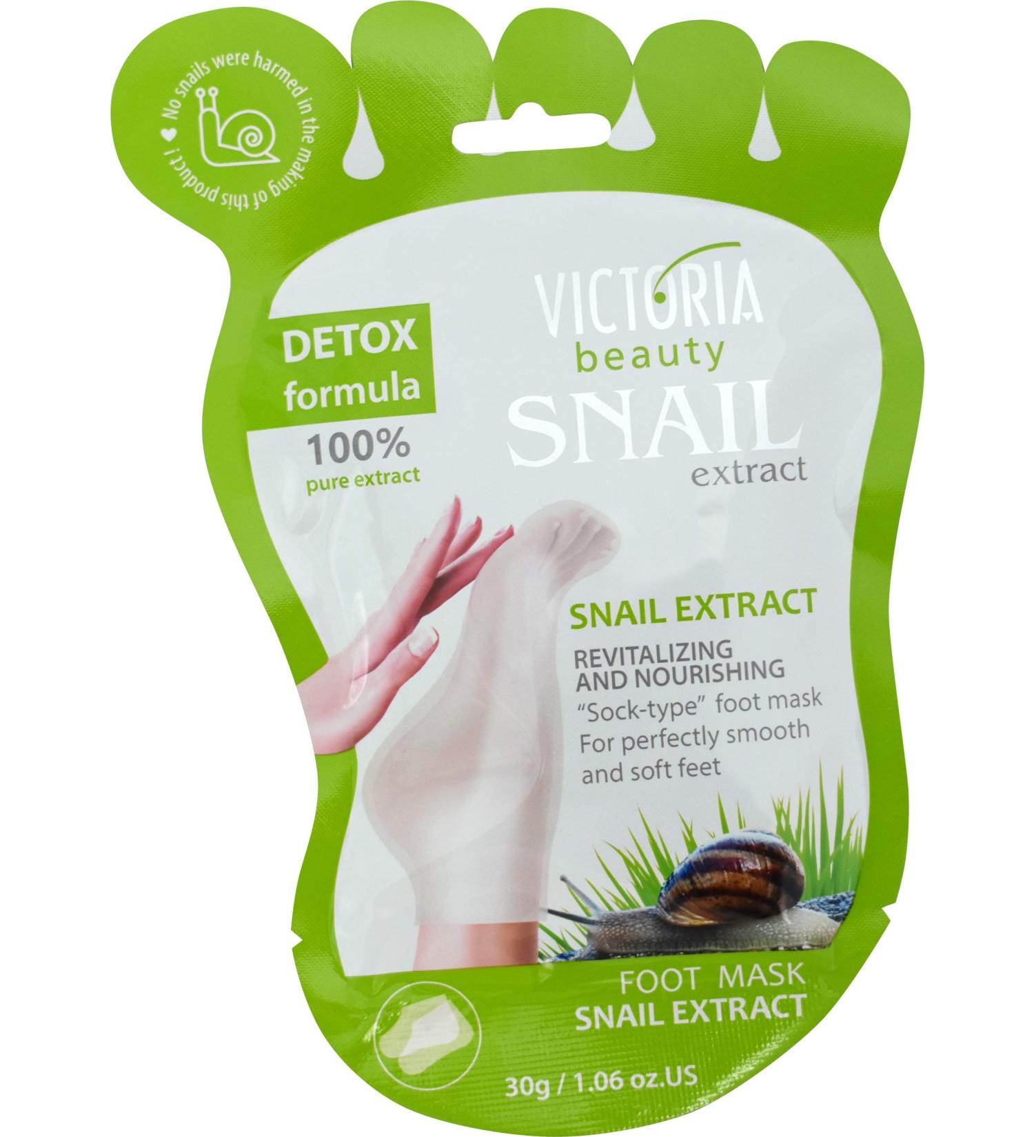 Victoria Beauty Foot Mask Socks - Cornelia Removal with Snail Extract | Softening & Hydrating Treatment (1 x 30g) - Buy Online on GoSupps.com