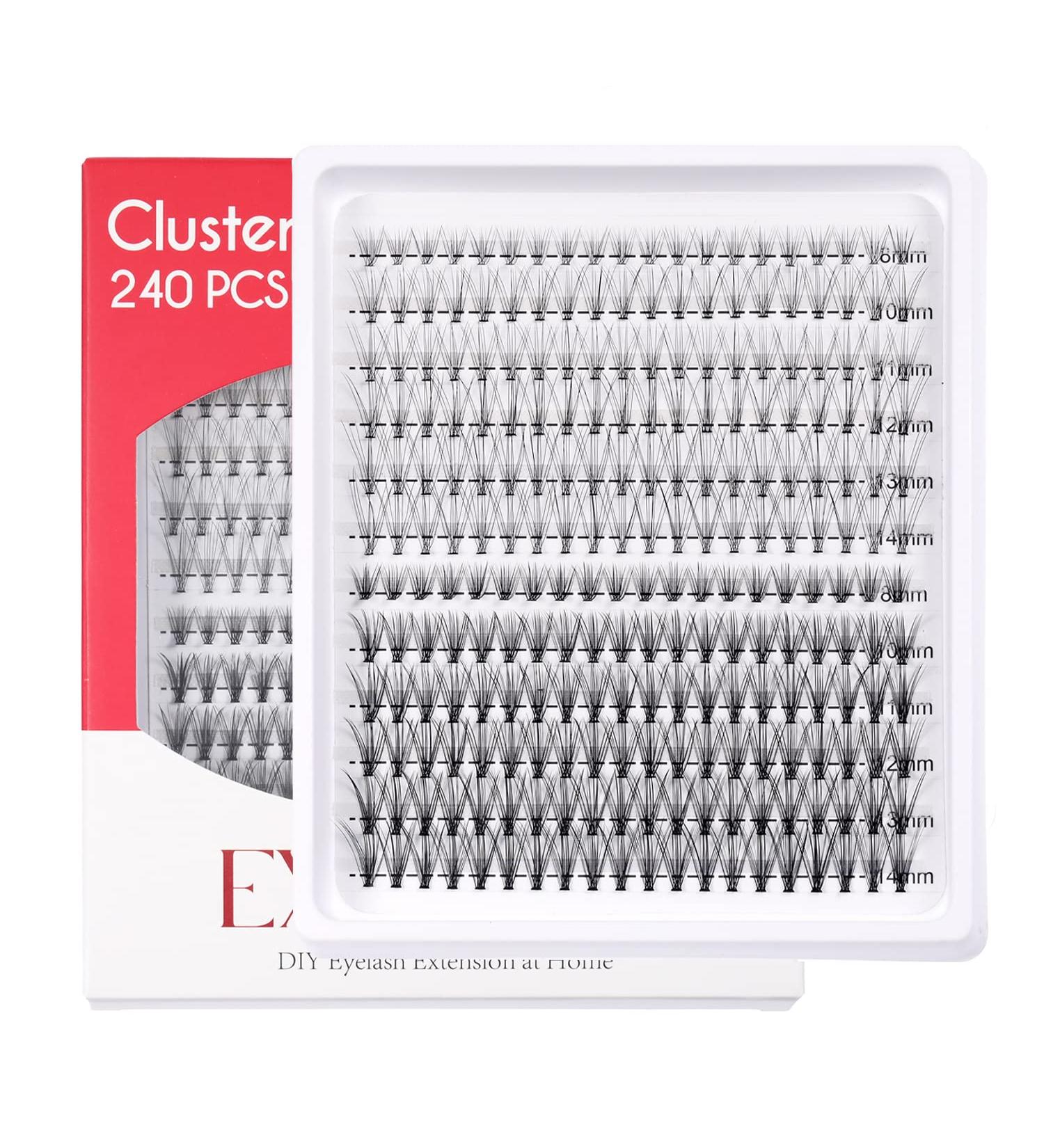 EXTENIFY Eyelash Individual Lashes DIY Kit 0.07mm 10|20 Roots 240 Clusters C Curl 8-14mm - Natural False Eyelash Extension for Home Use - Buy Online on GoSupps.com