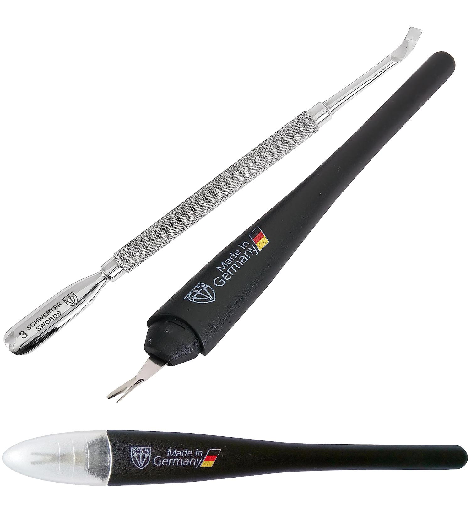3 Swords Germany - Brand Quality Cuticle Knife Trimmer Remover (1 Piece) and Cuticle Pusher (1 Piece) by 3 Swords Made in Germany Cuticle Remover and Pusher - Buy Online on GoSupps.com