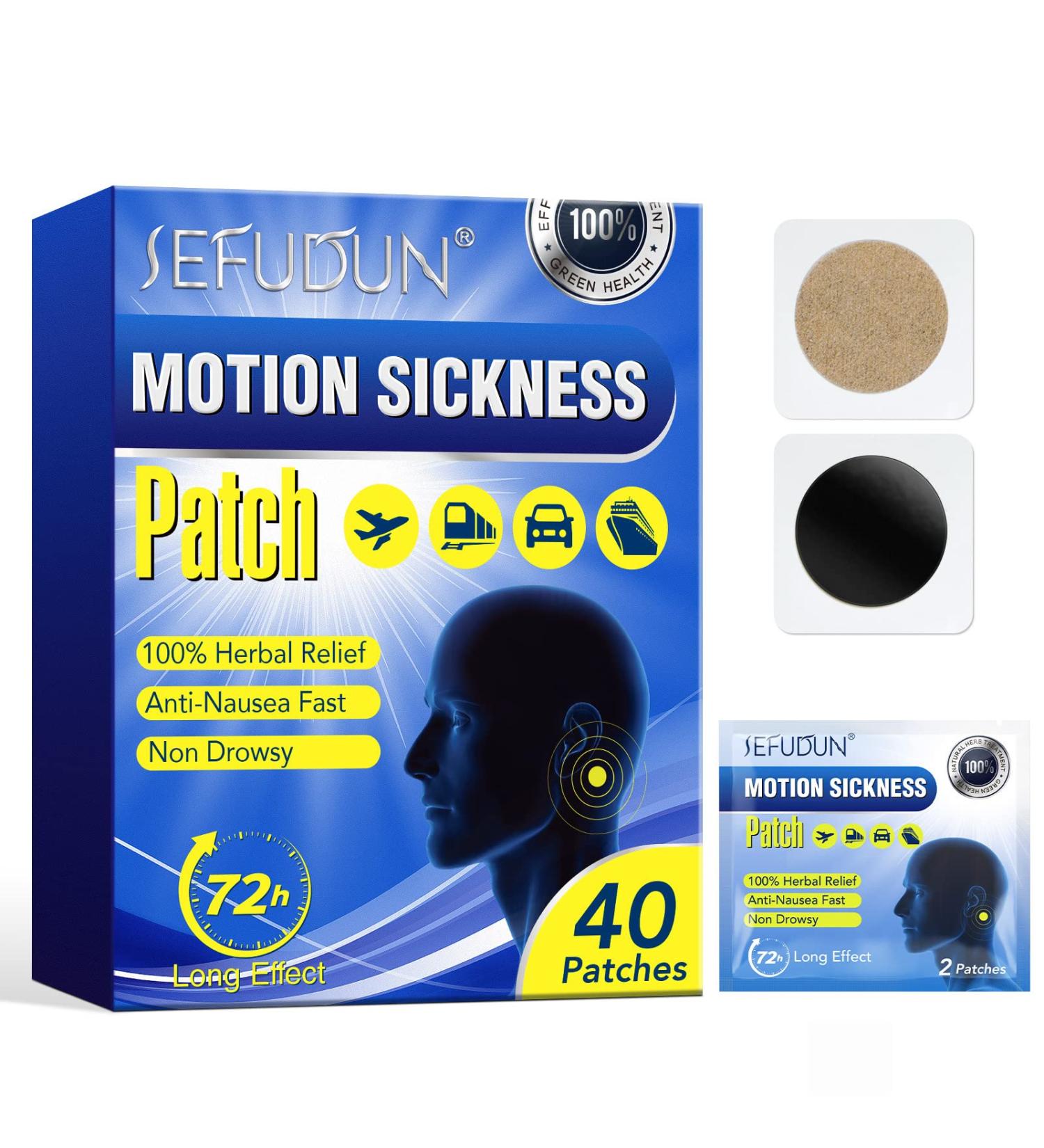JUDEWY Motion Sickness Patches - 40 Pack | Waterproof Anti Nausea Seasickness Relief for Cruise/Airplane/Train/Bus | Easy-to-Use Behind The Ears Patches - Buy Online on GoSupps.com